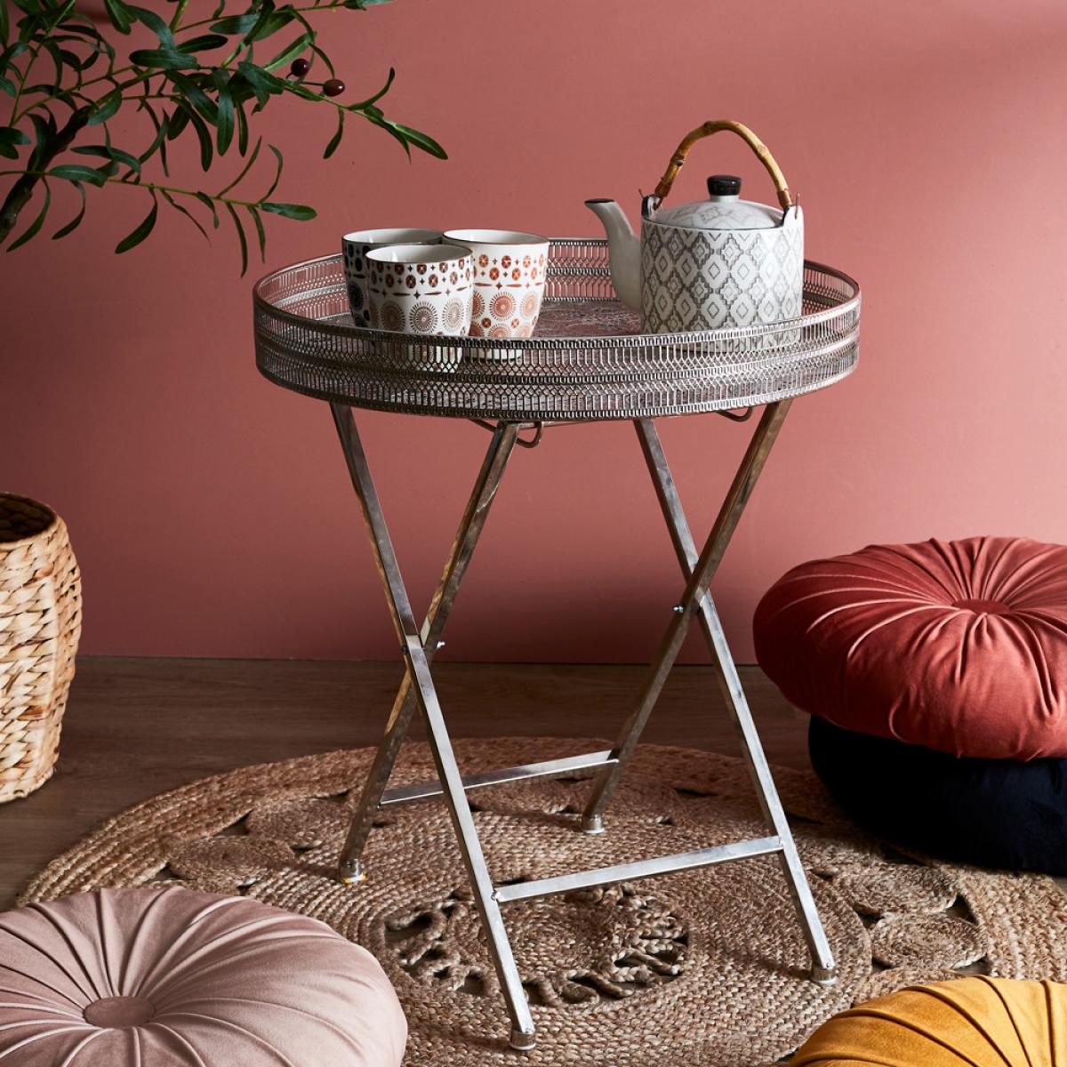 Mesa metal plegable d.48 cm