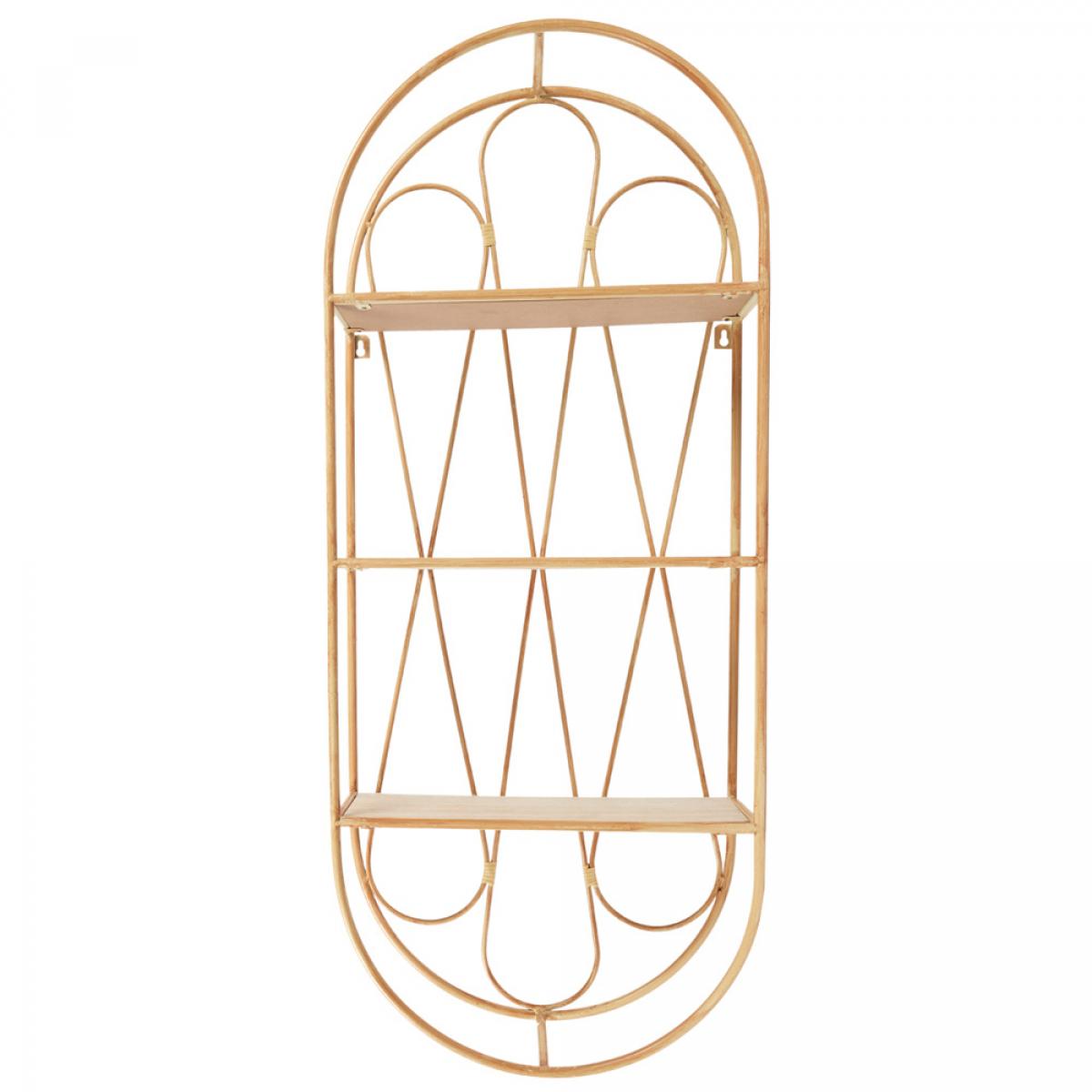 Estante decorativo metal y madera2 baldas java