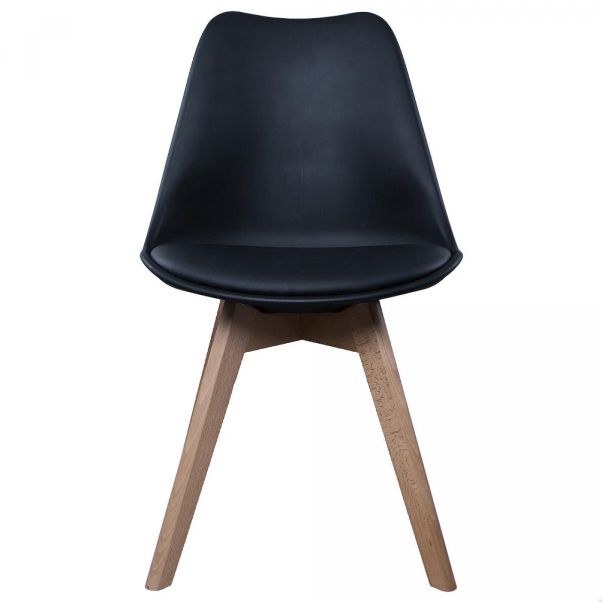 Set 4 sillas acolchada negra