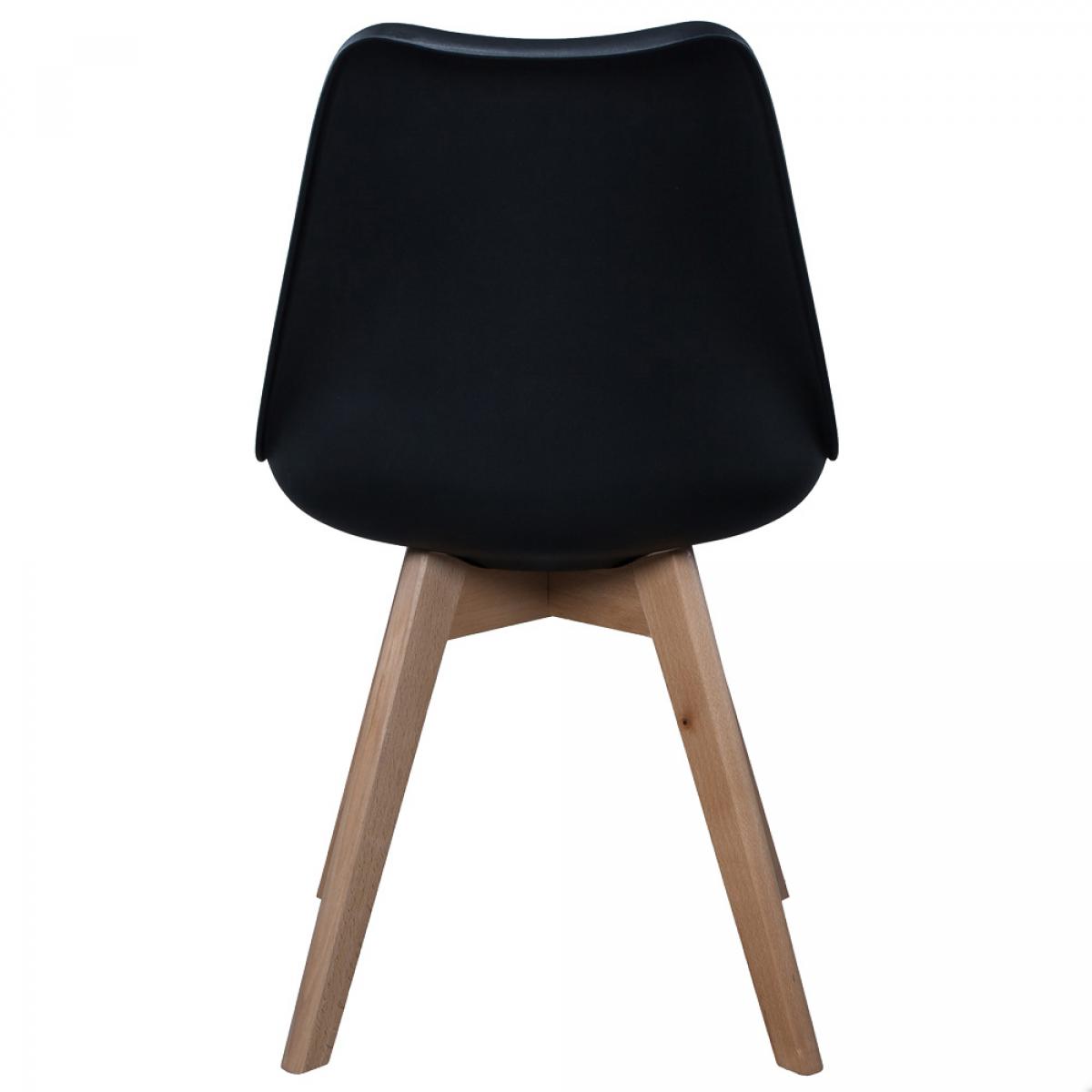 Set 4 sillas acolchada negra