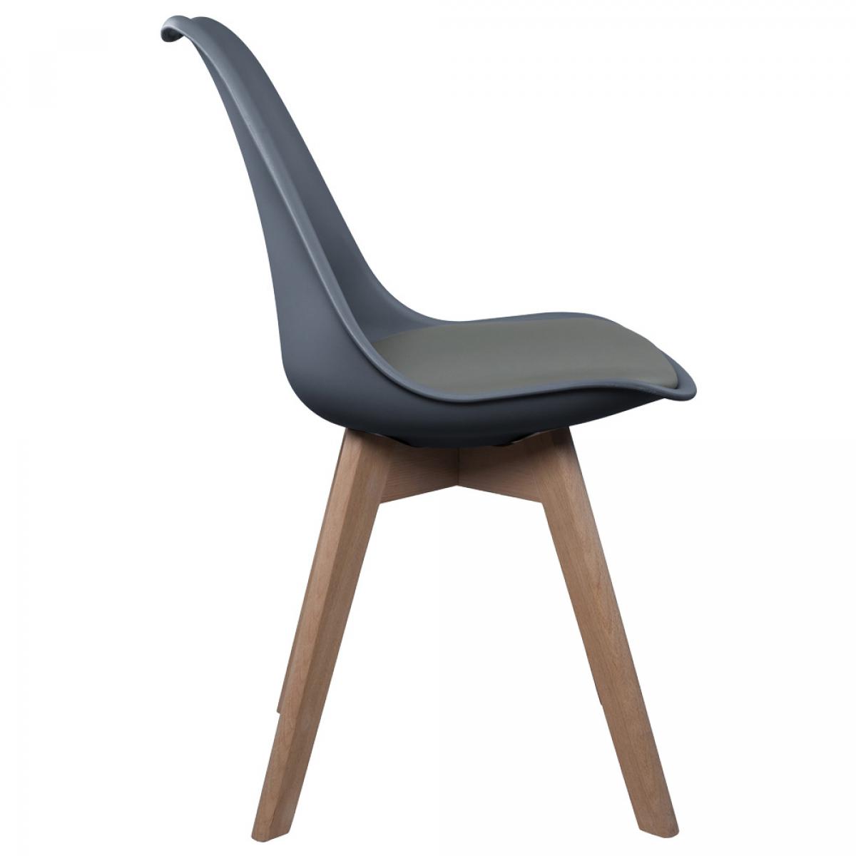 Set 4 sillas acolchada gris