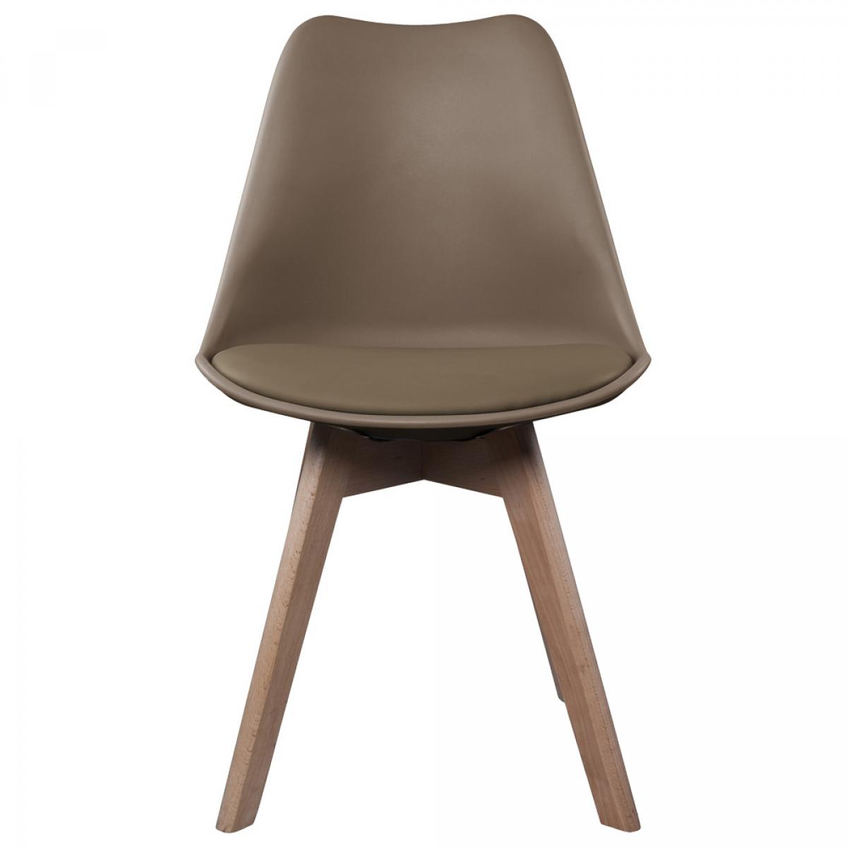 Set 4 sillas acolchada marrón