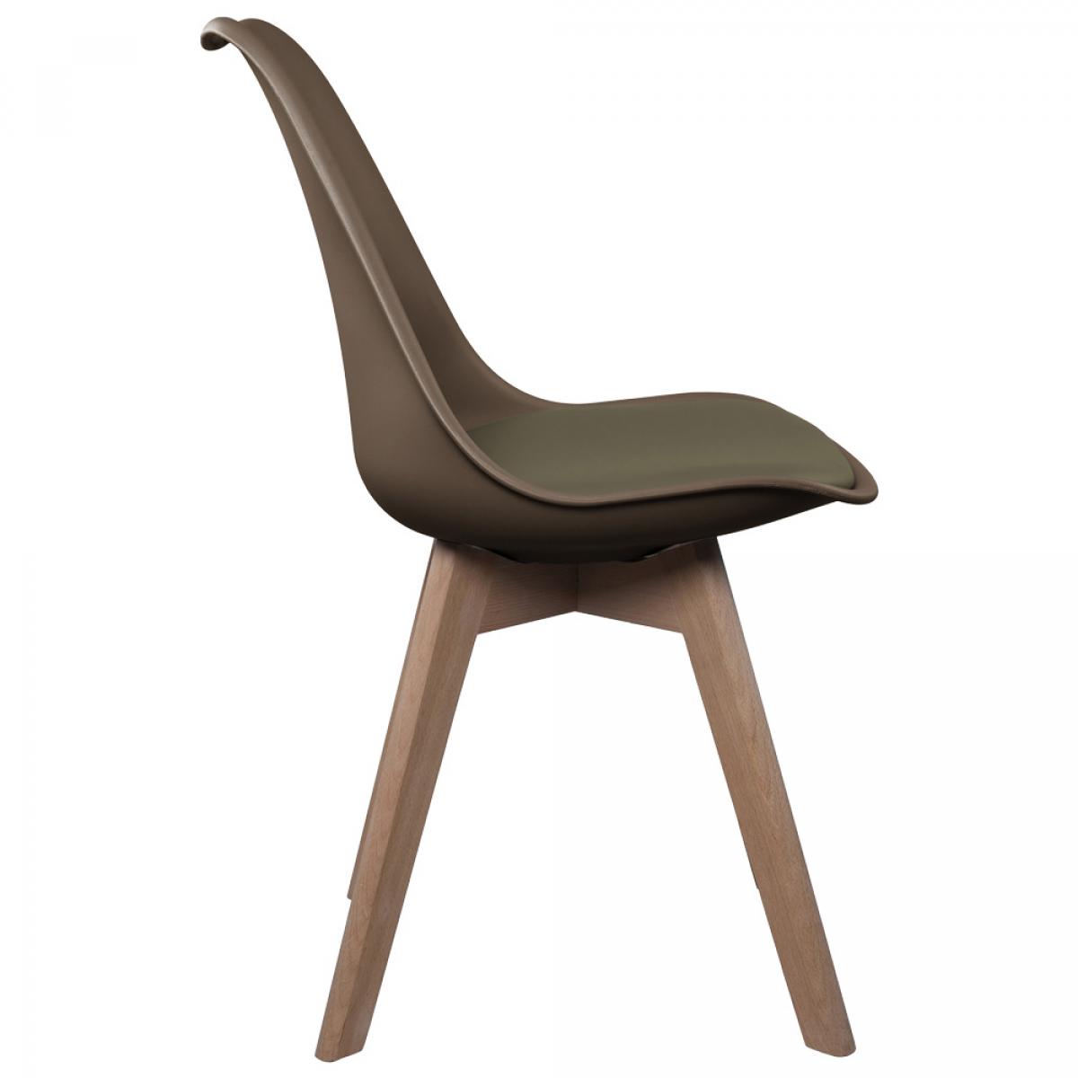 Set 4 sillas acolchada marrón