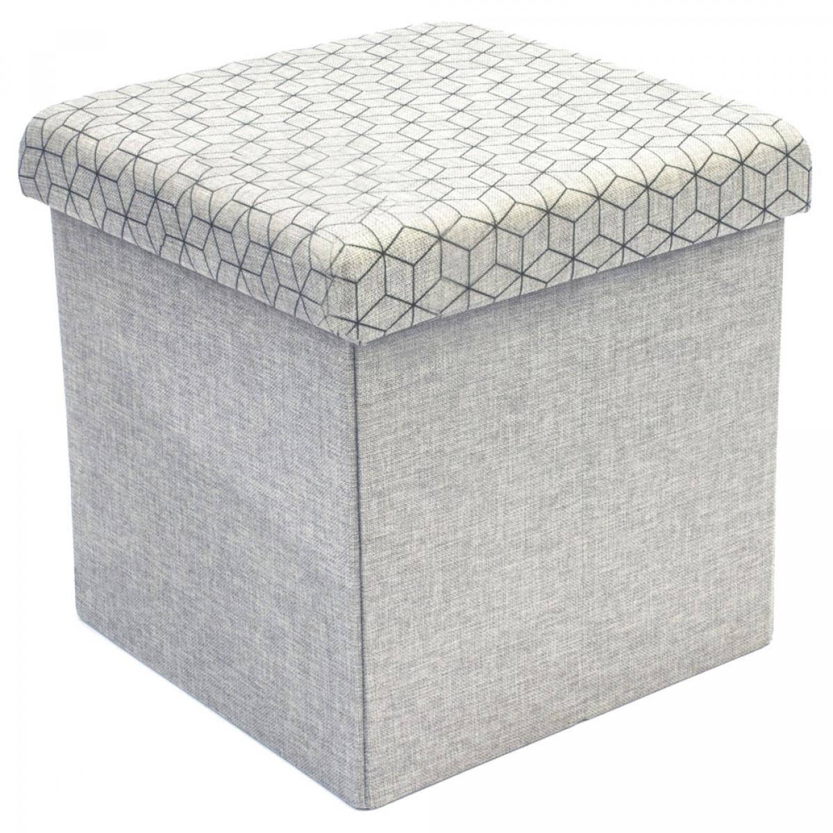 Caja puf plegable gris claro