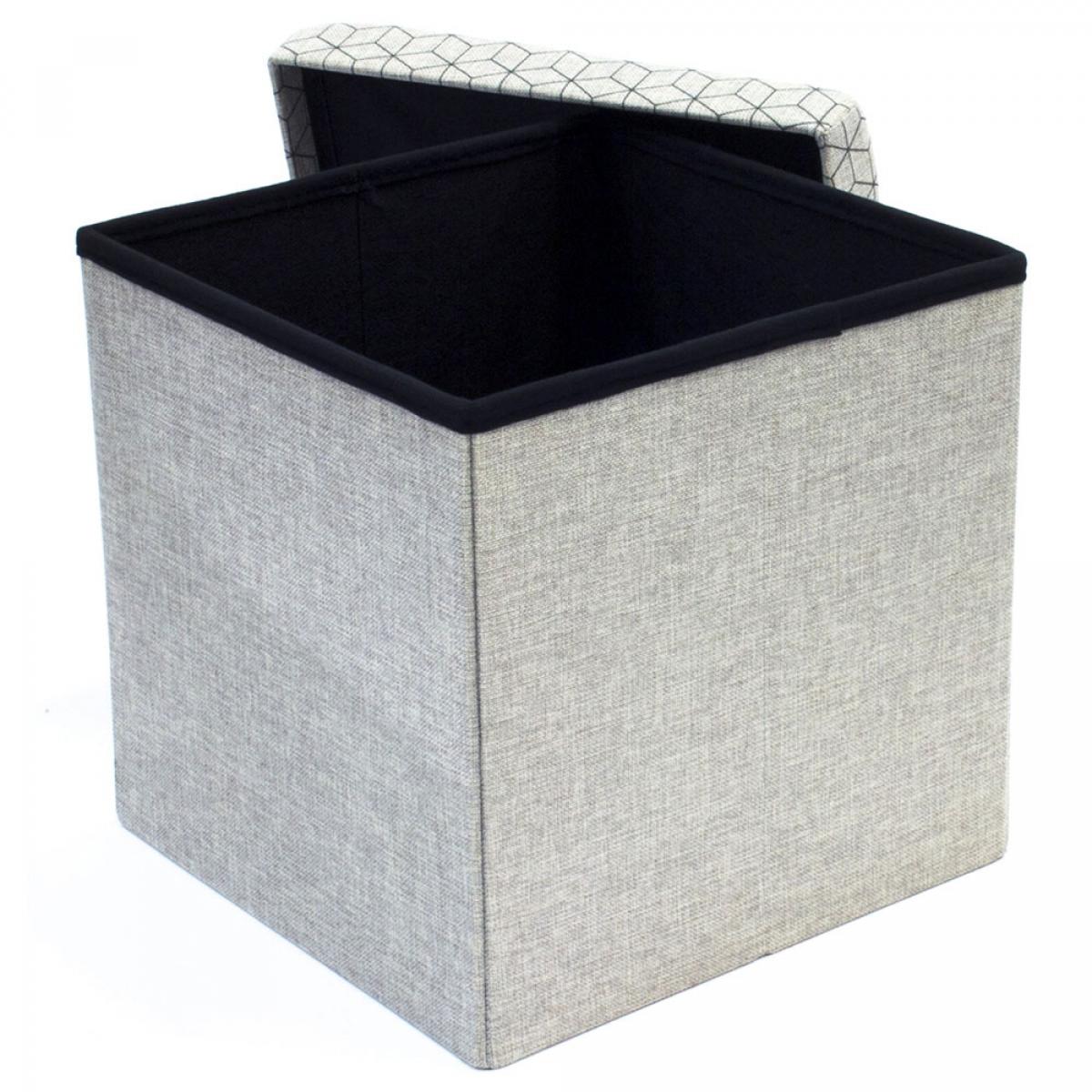 Caja puf plegable gris claro