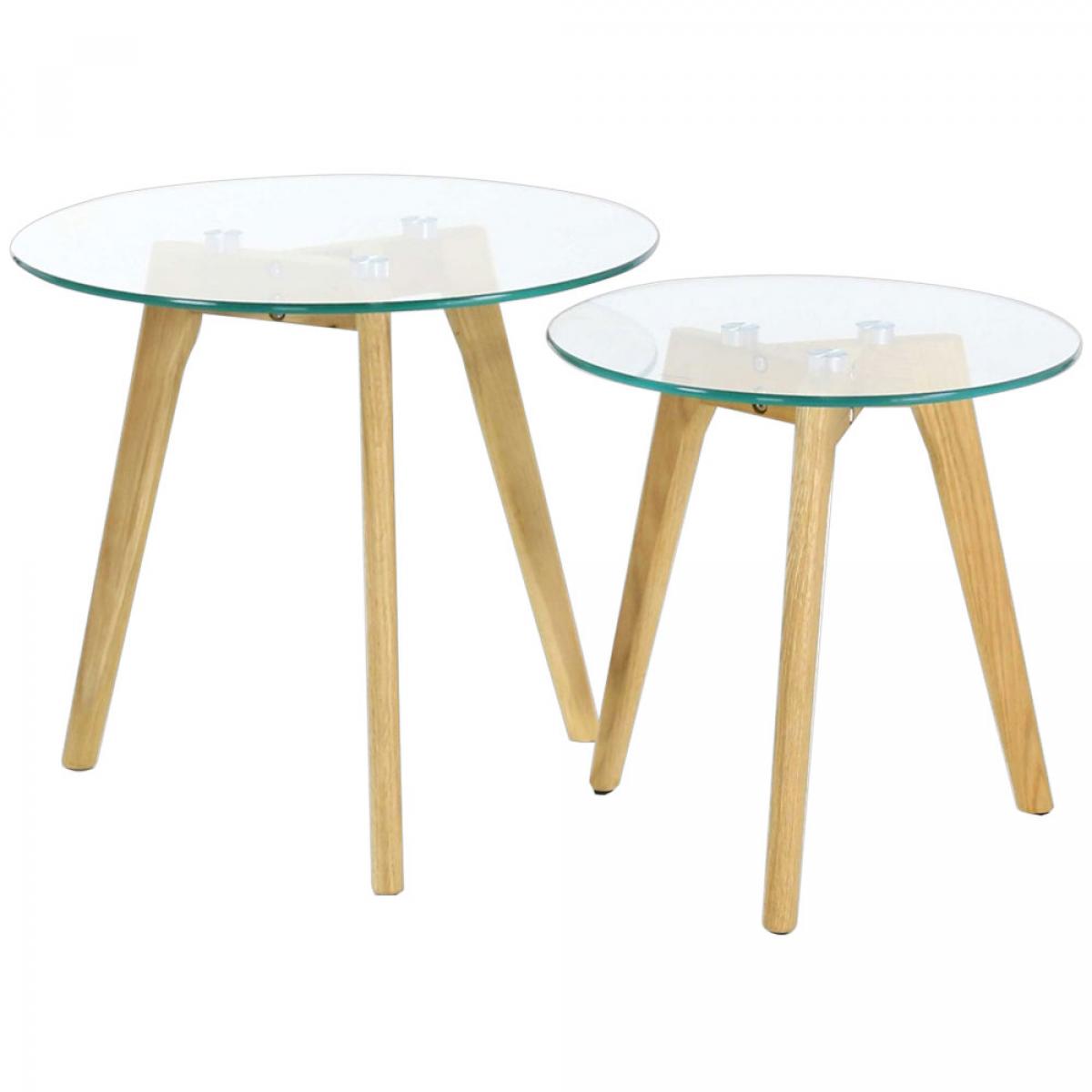 Jgo. 2 mesas cristal redondas