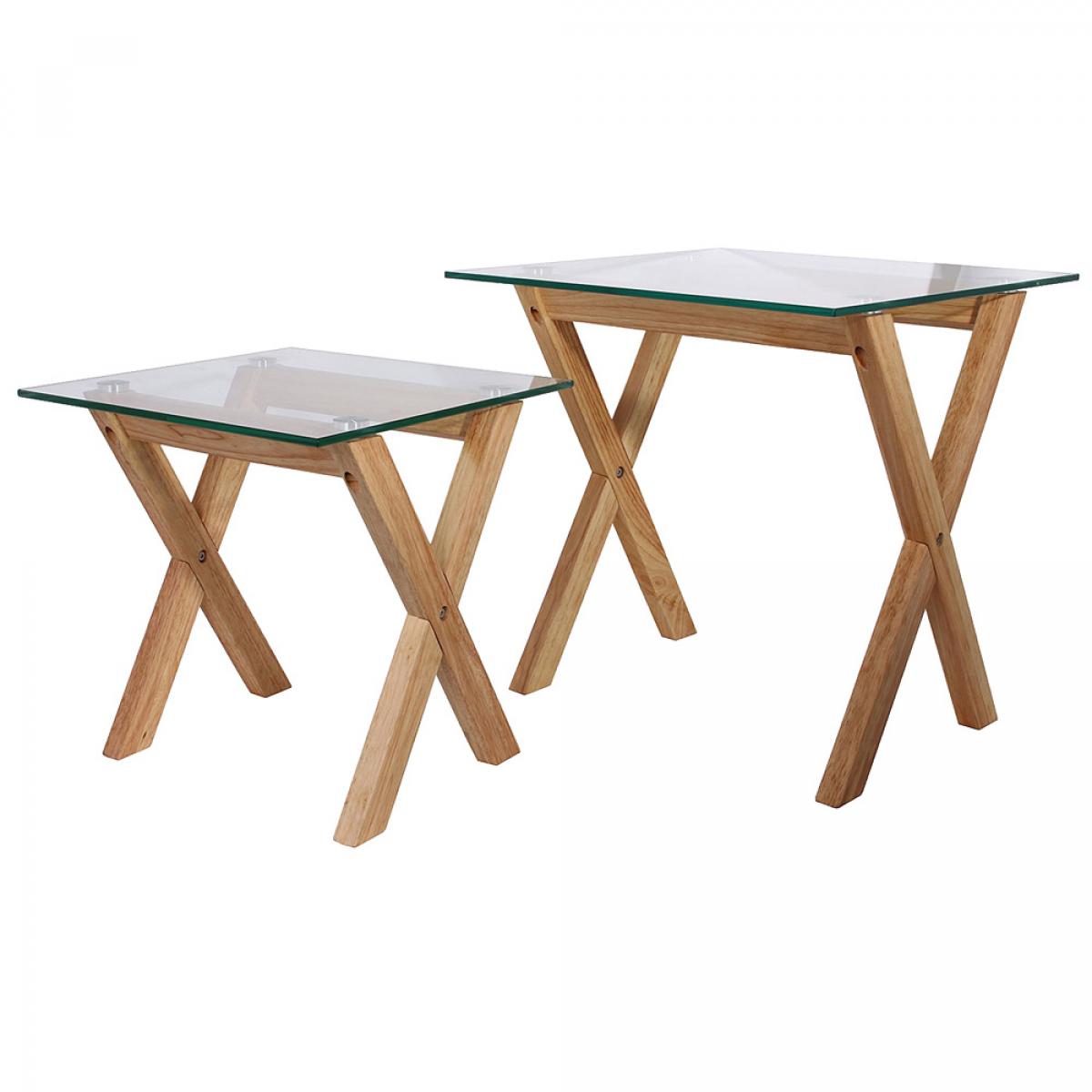 Set 2 mesas nido cristal