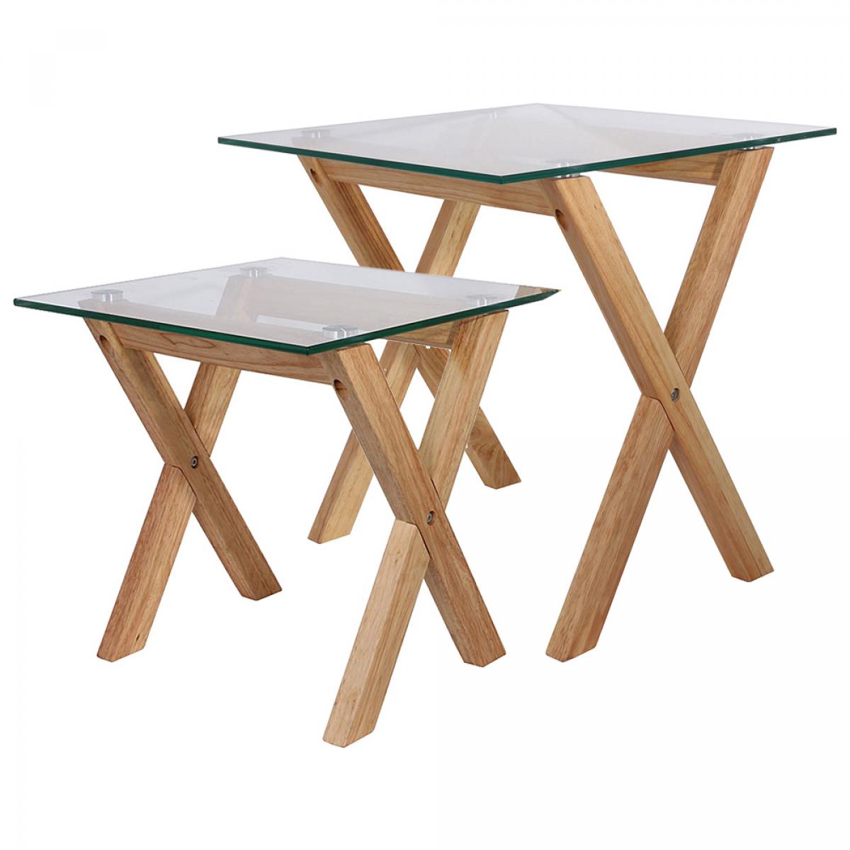 Set 2 mesas nido cristal