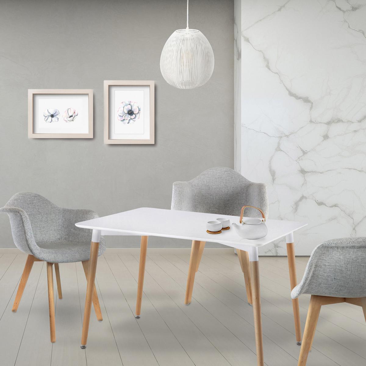 Mesa rectangular blanca