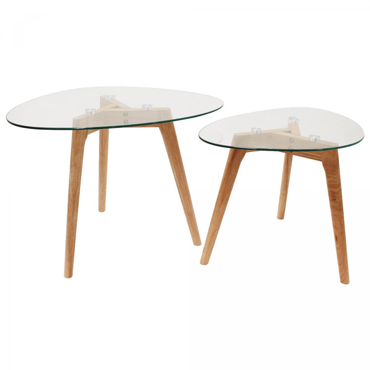 Jgo. 2 mesas nido cristal