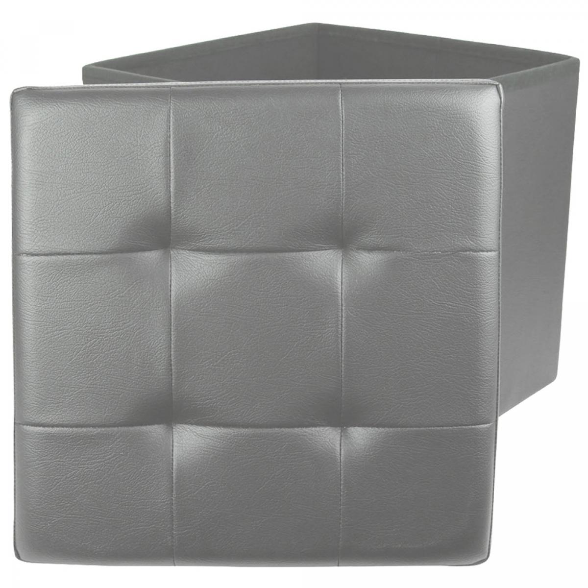 Caja puf plegable gris