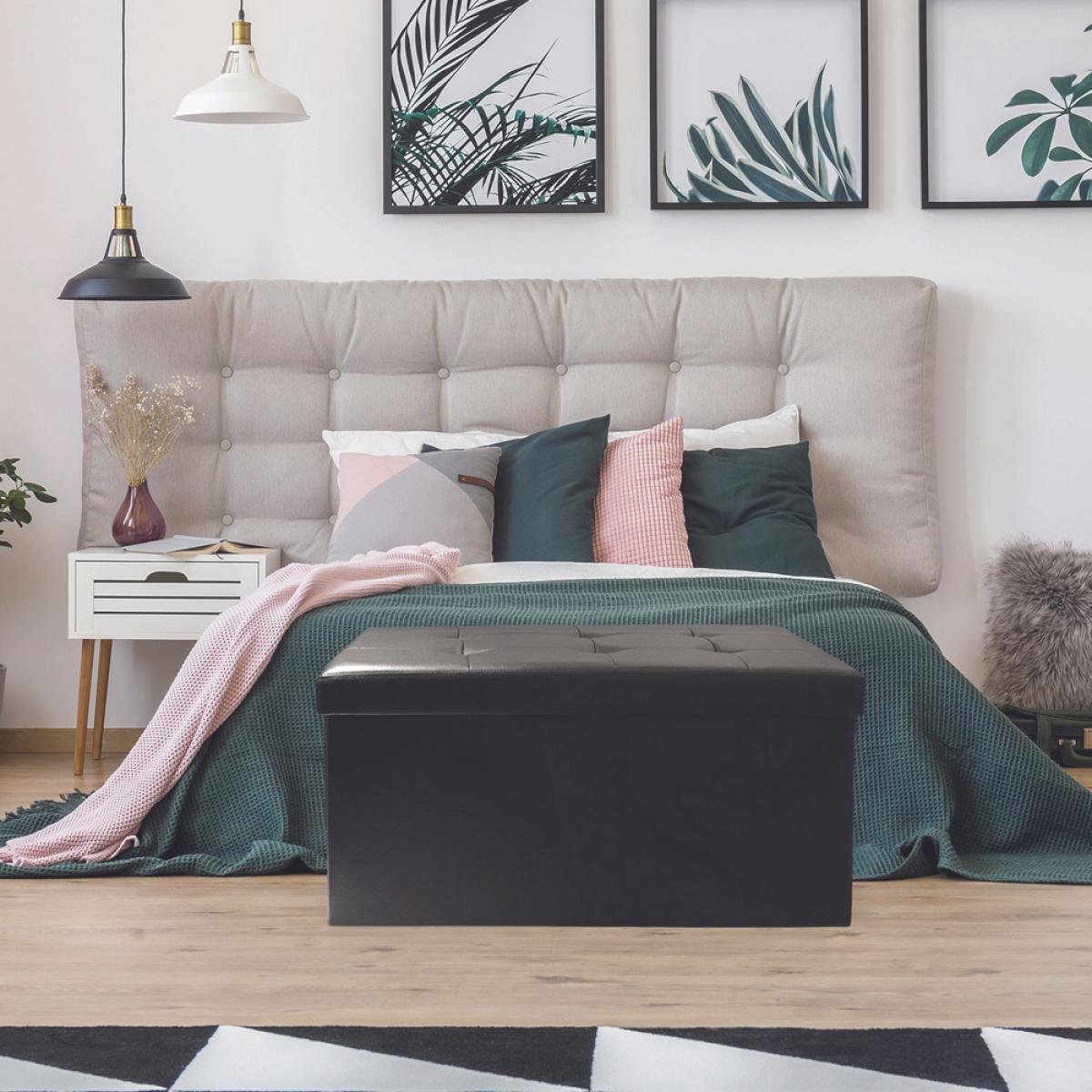 Banco puf plegable negro