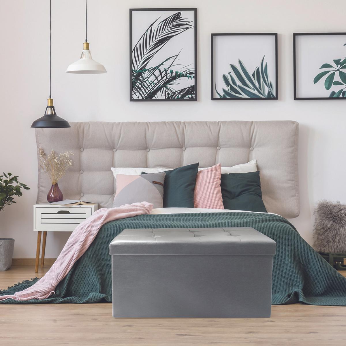 Banco puf plegable gris