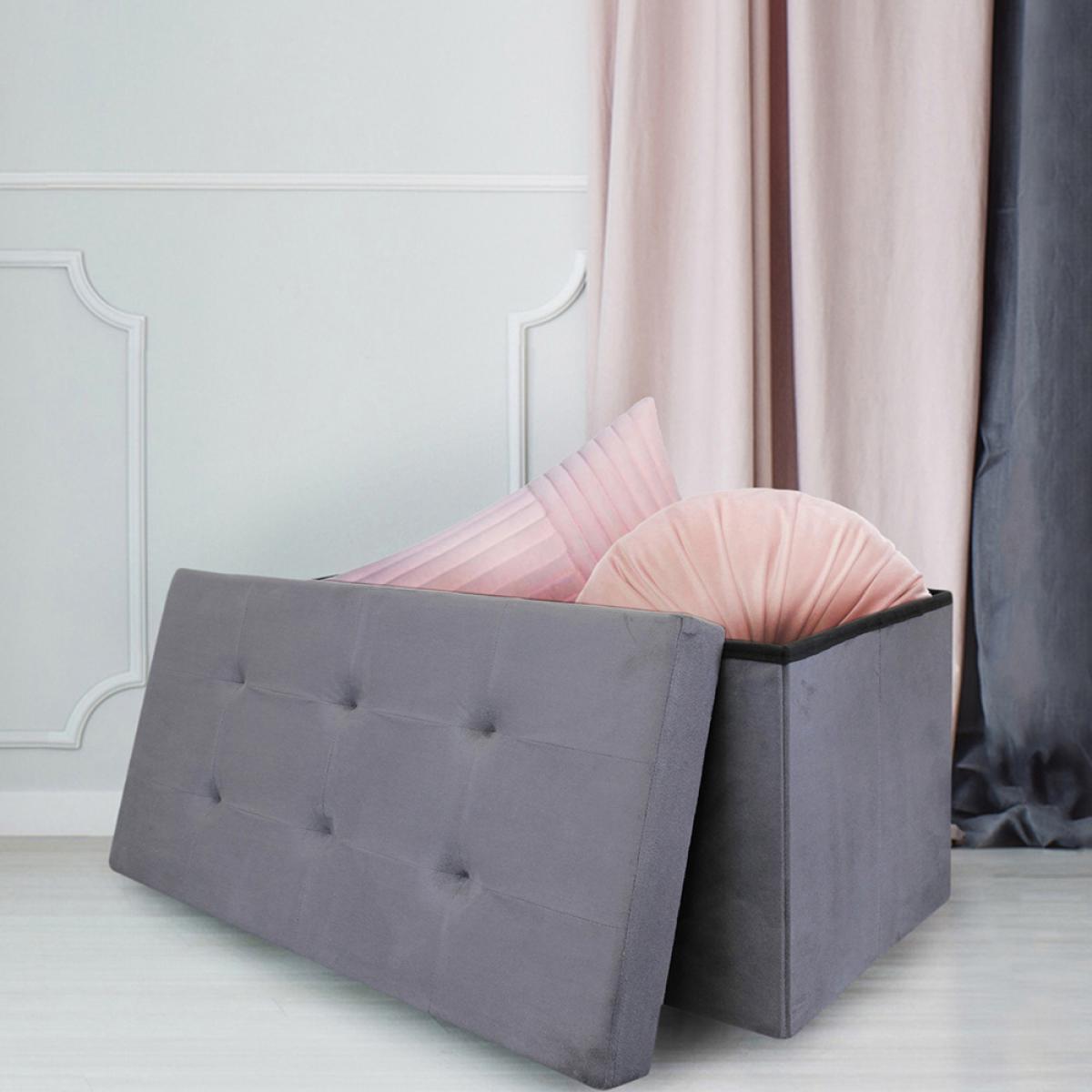 Banco puf plegable gris oscuro