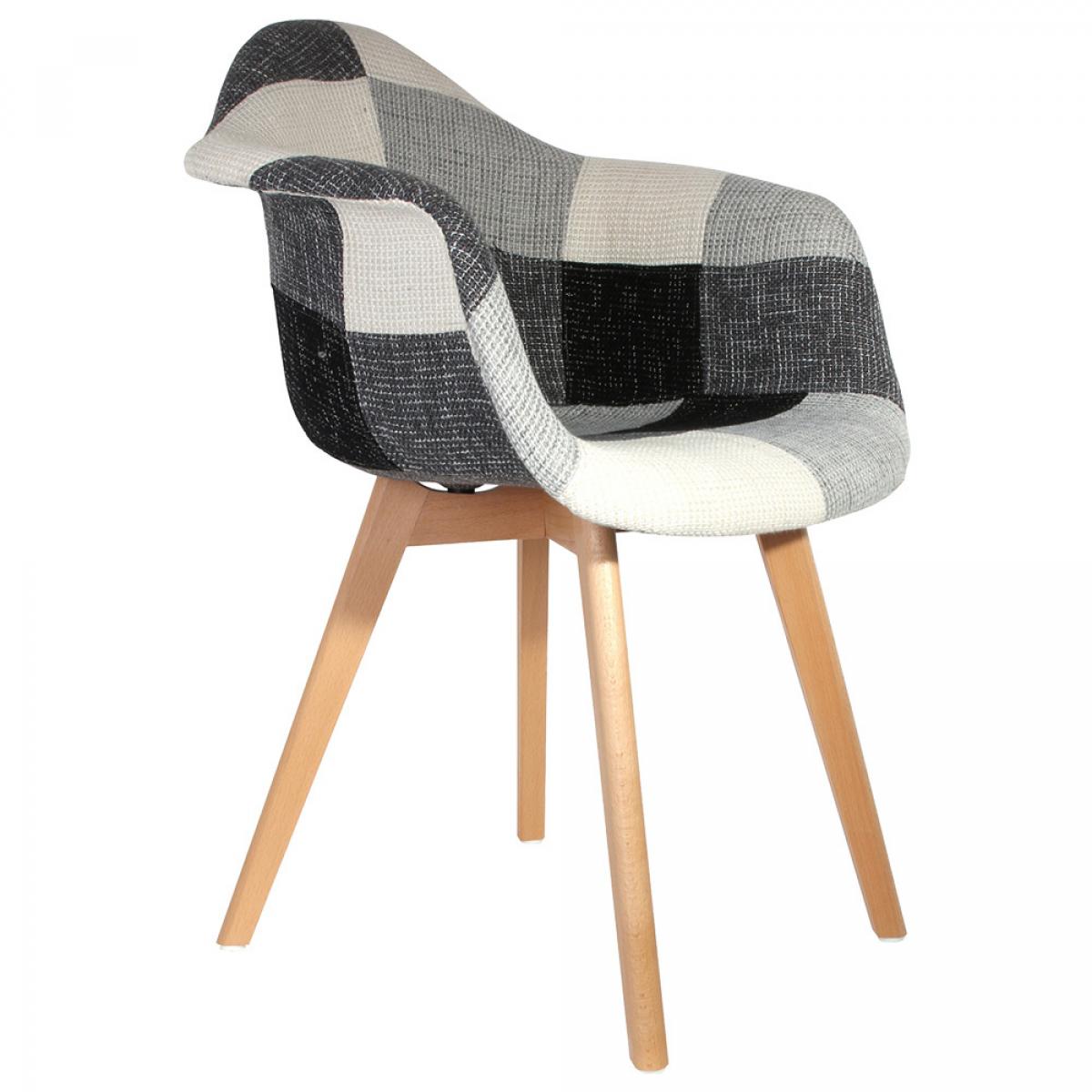 Set 2 sillas butaca patc. gris blanco