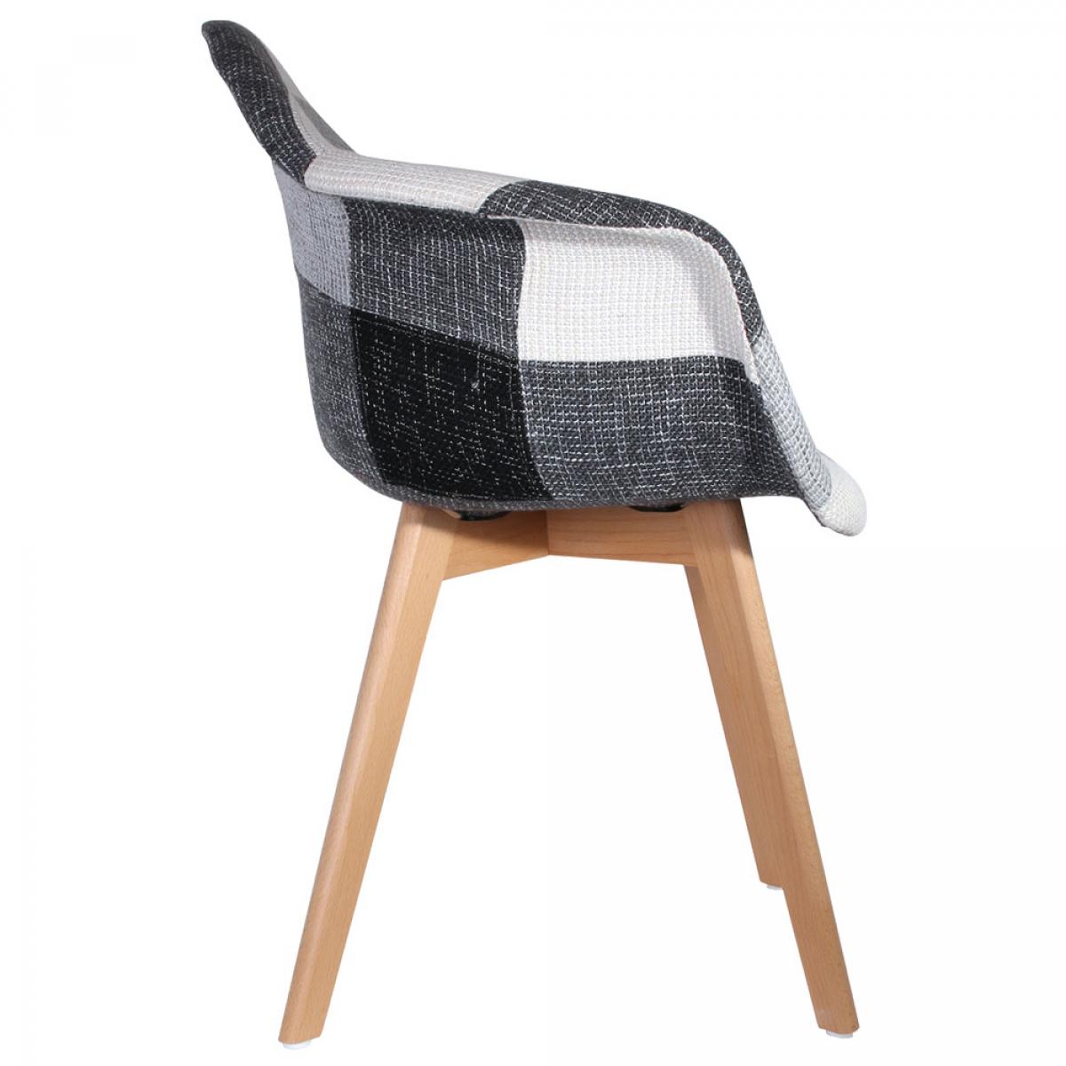 Set 2 sillas butaca patc. gris blanco