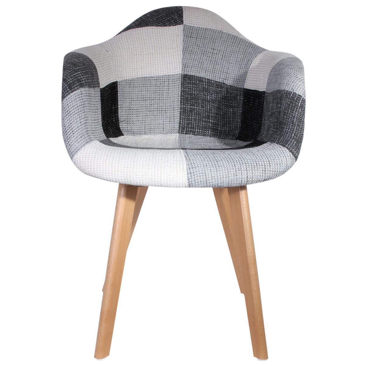 Set 2 sillas butaca patc. gris blanco