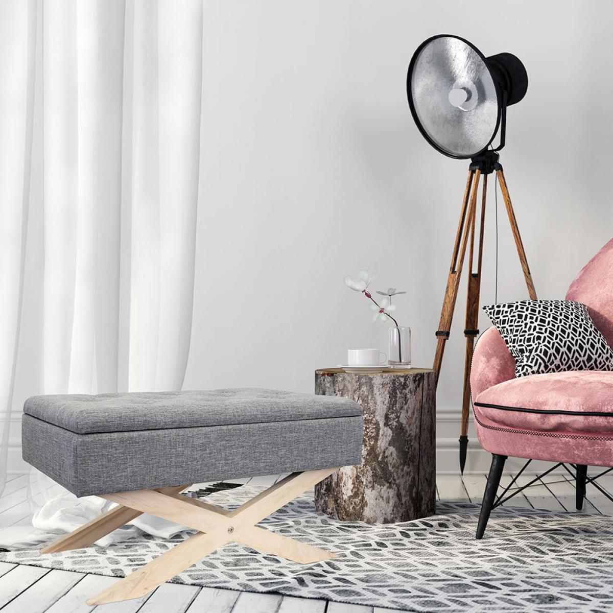 Banco almacenaje gris