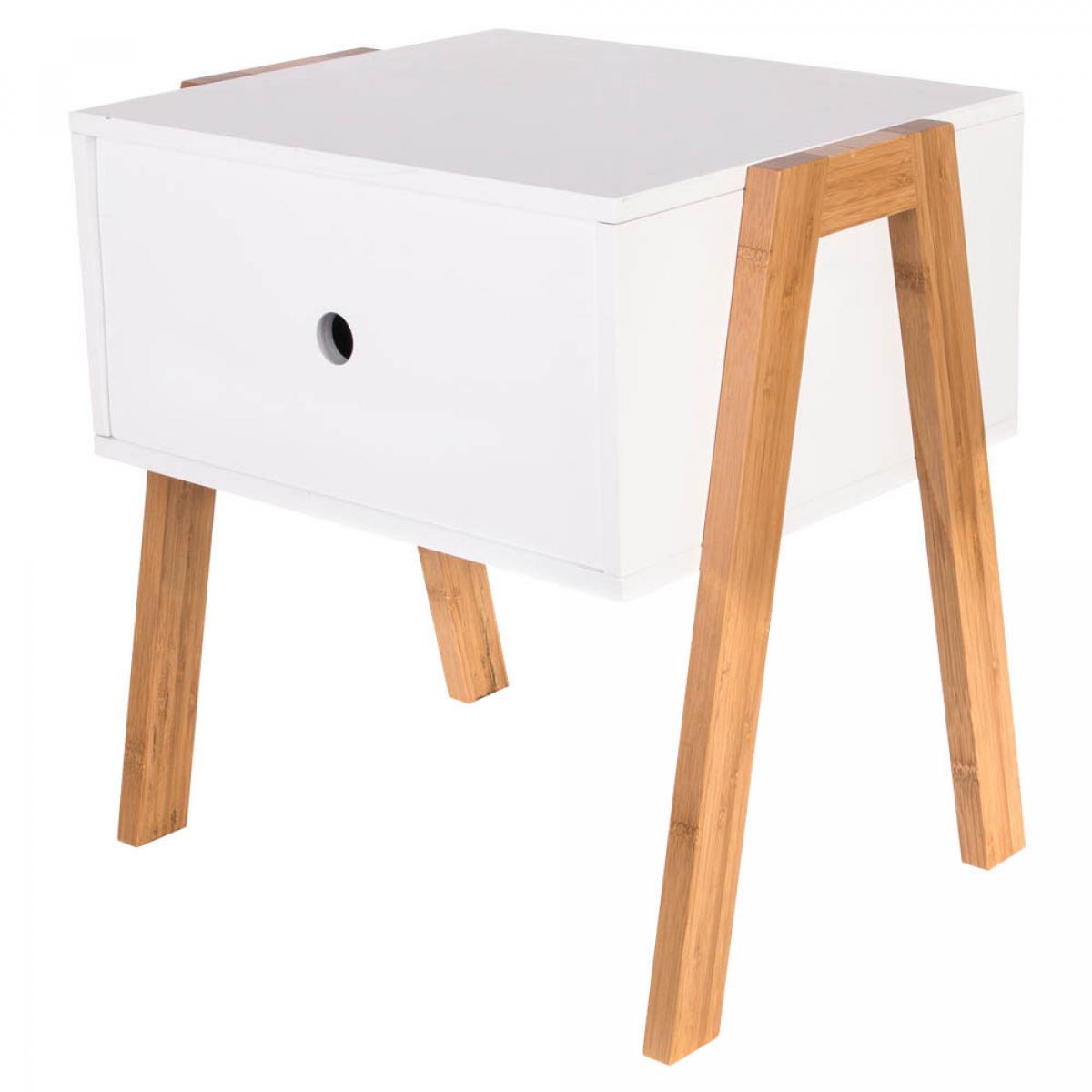 Mesita de noche apilable blanc