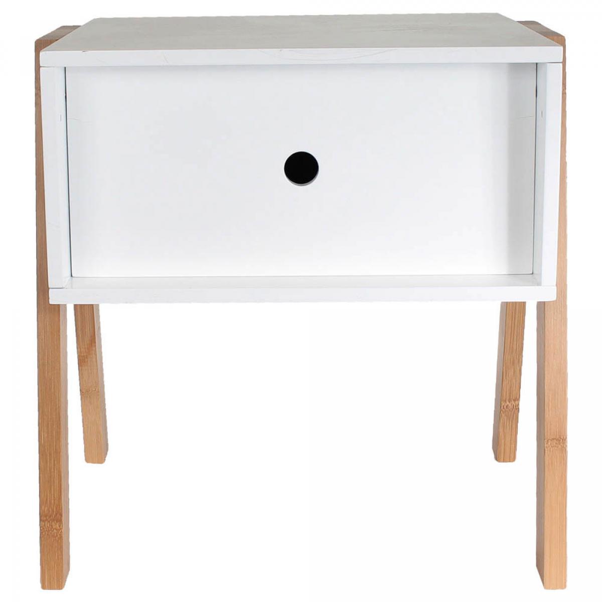 Mesita de noche apilable blanc