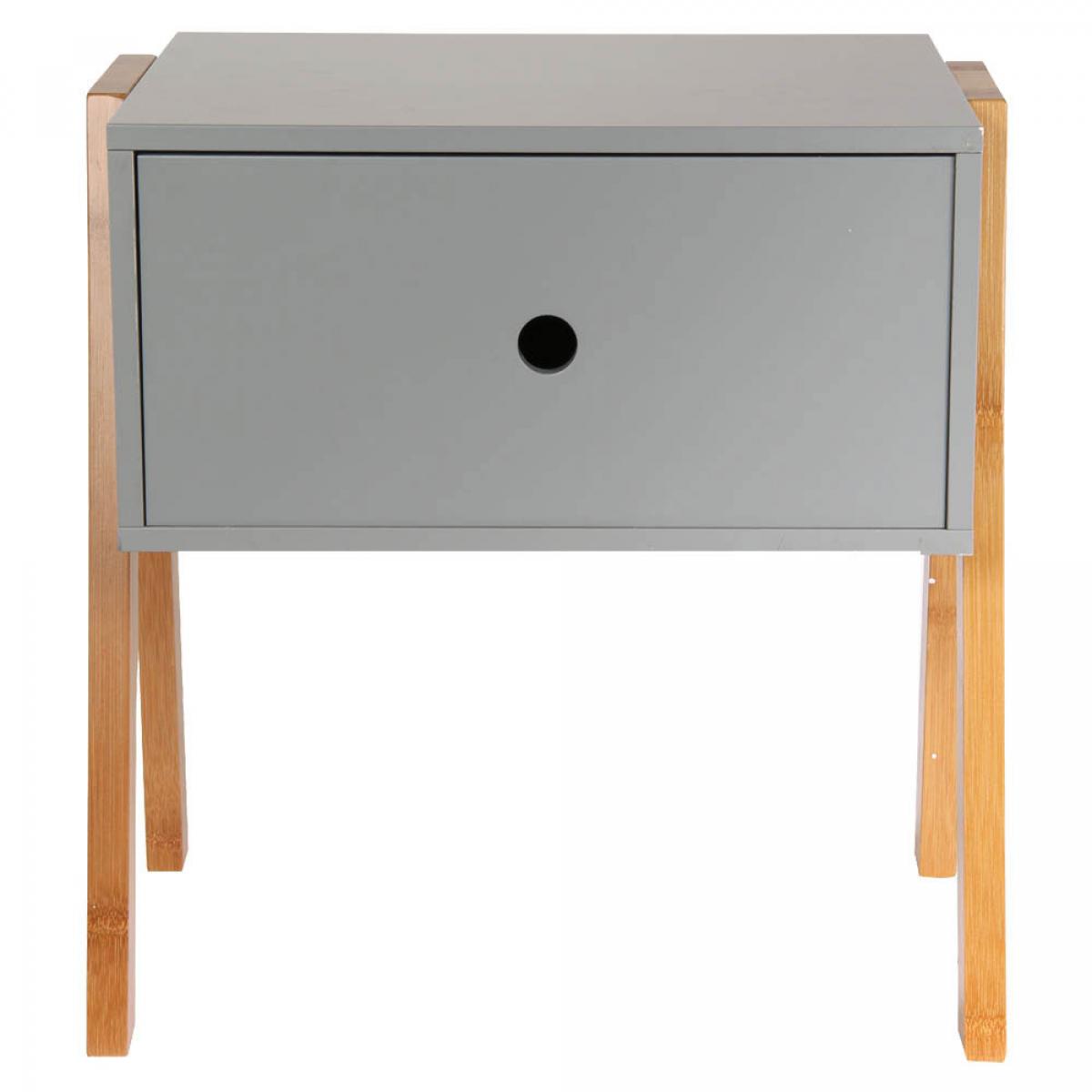 Mesita de noche apilable gris