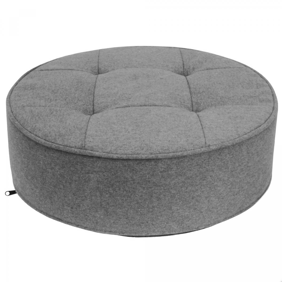 Set 2 puf gris d.50 h.16 cm