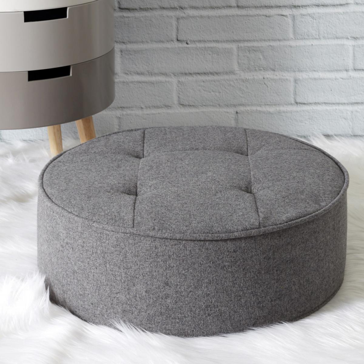 Set 2 puf gris d.50 h.16 cm