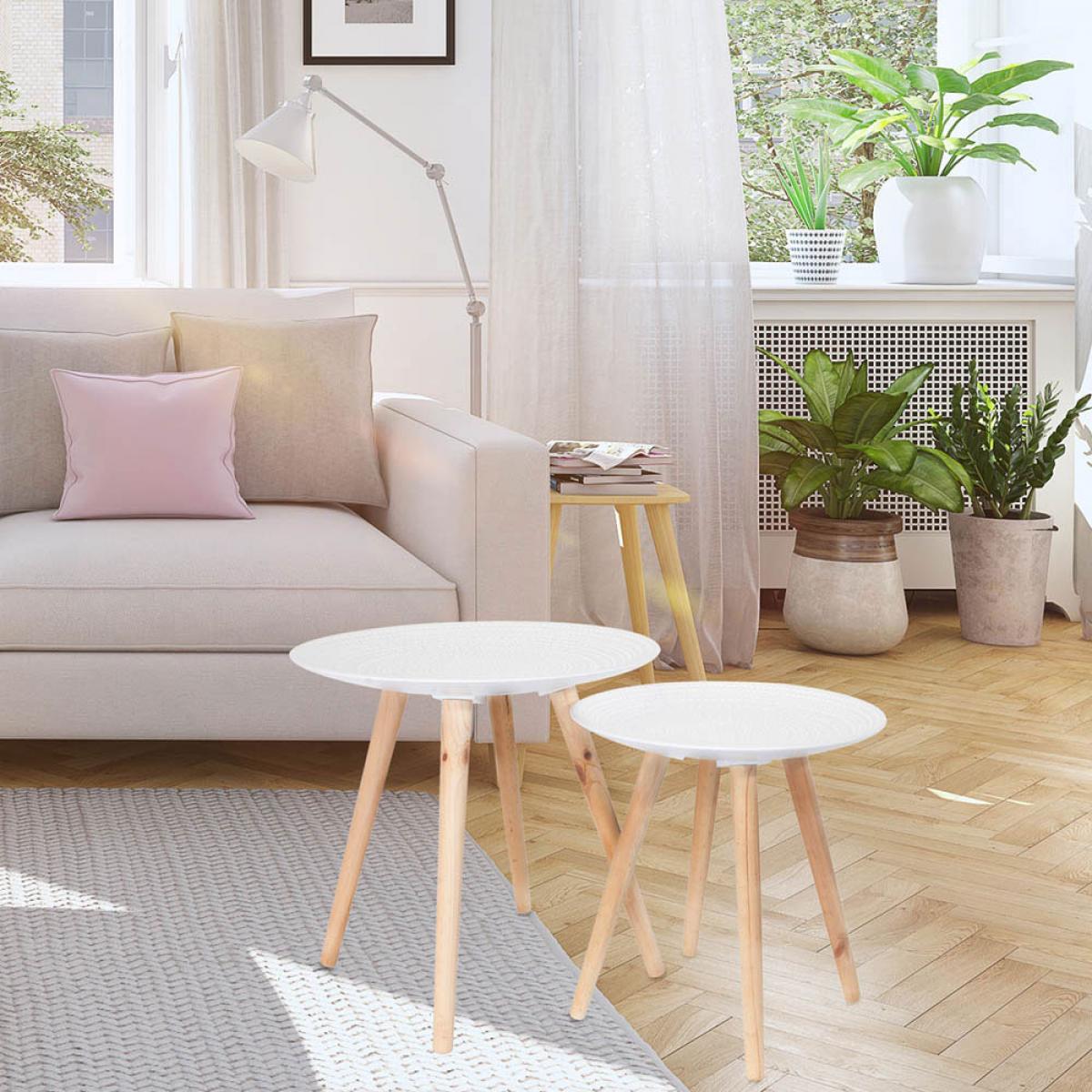 Jgo. 2 mesas nido crelieve bl