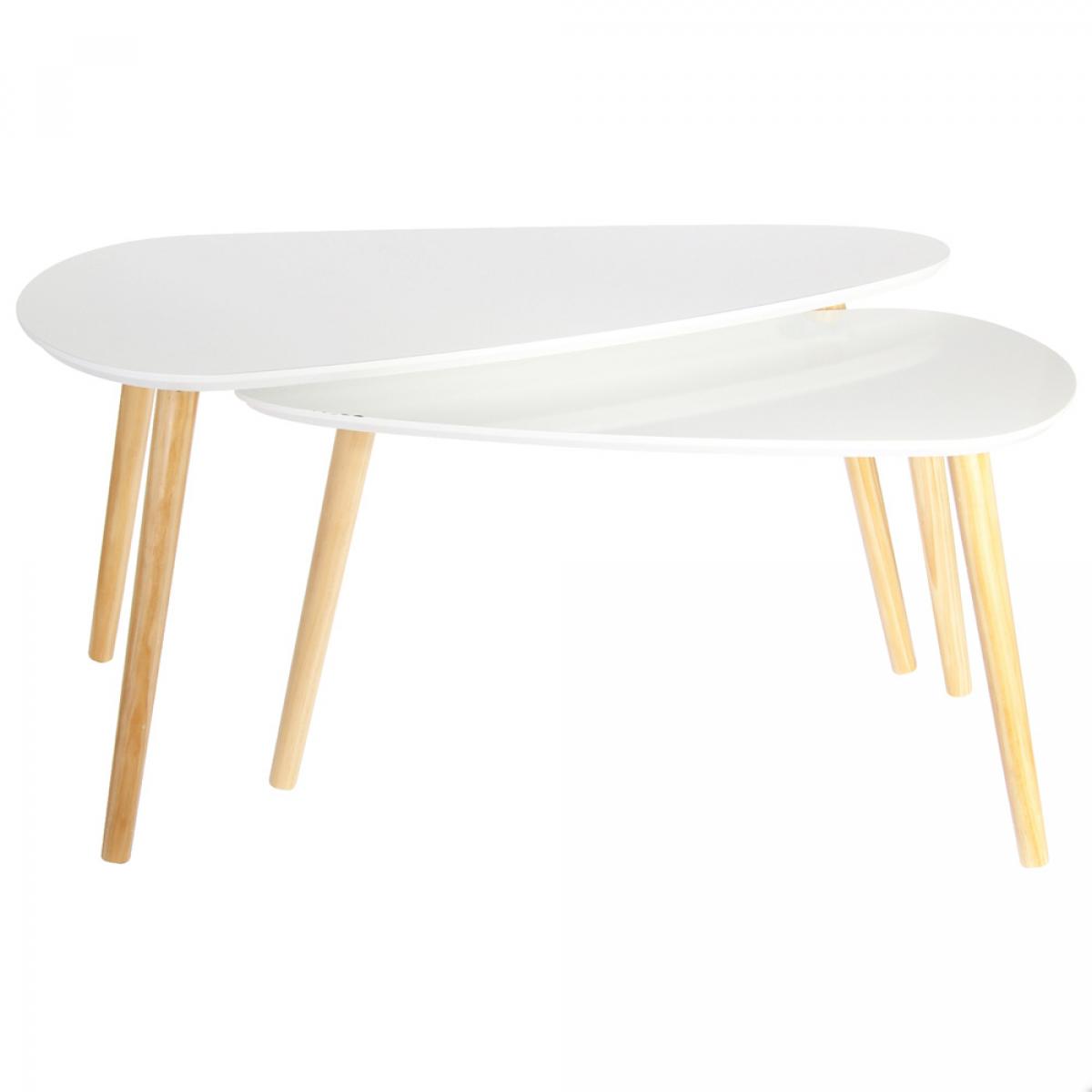 Set 2 mesas nido blancas