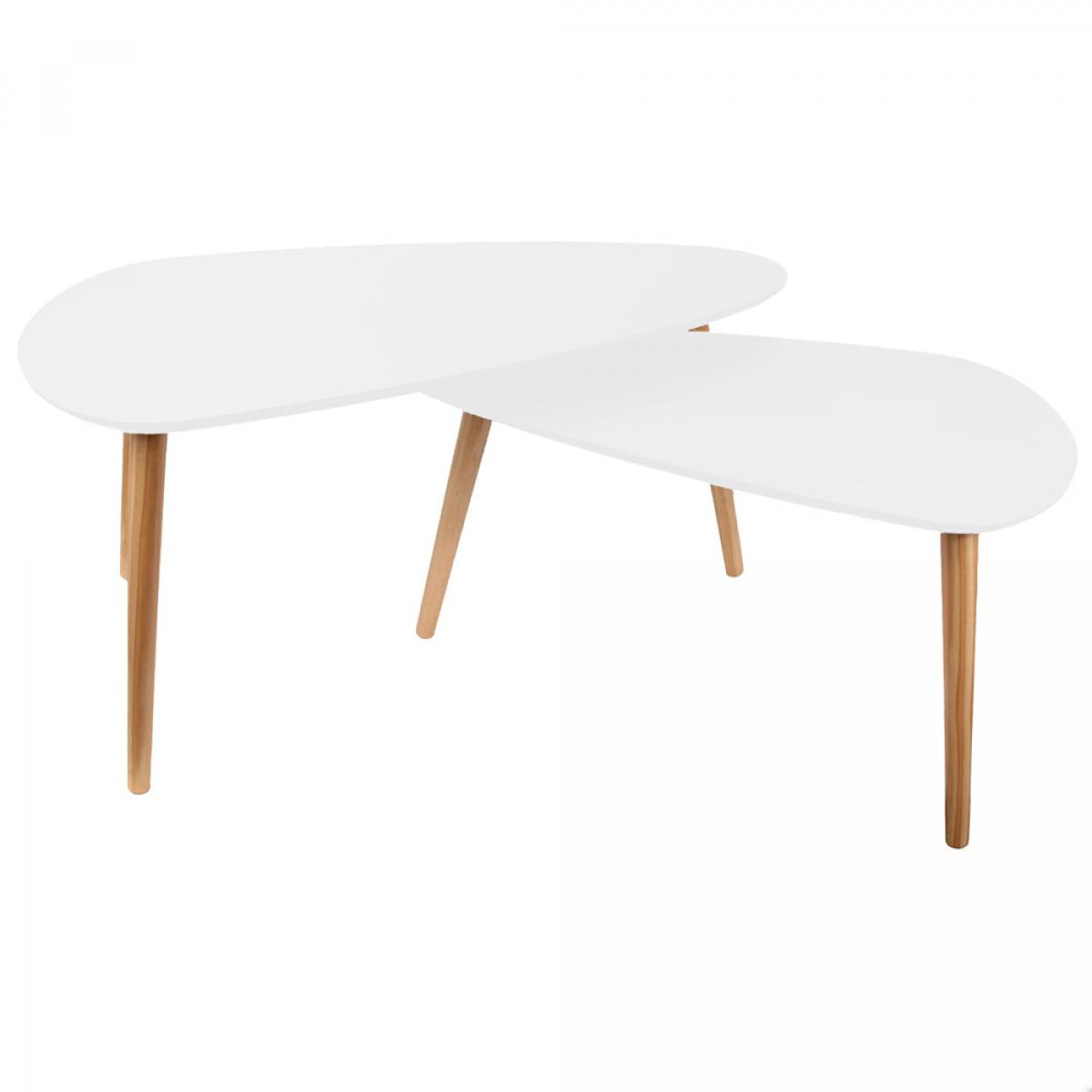 Set 2 mesas nido blancas