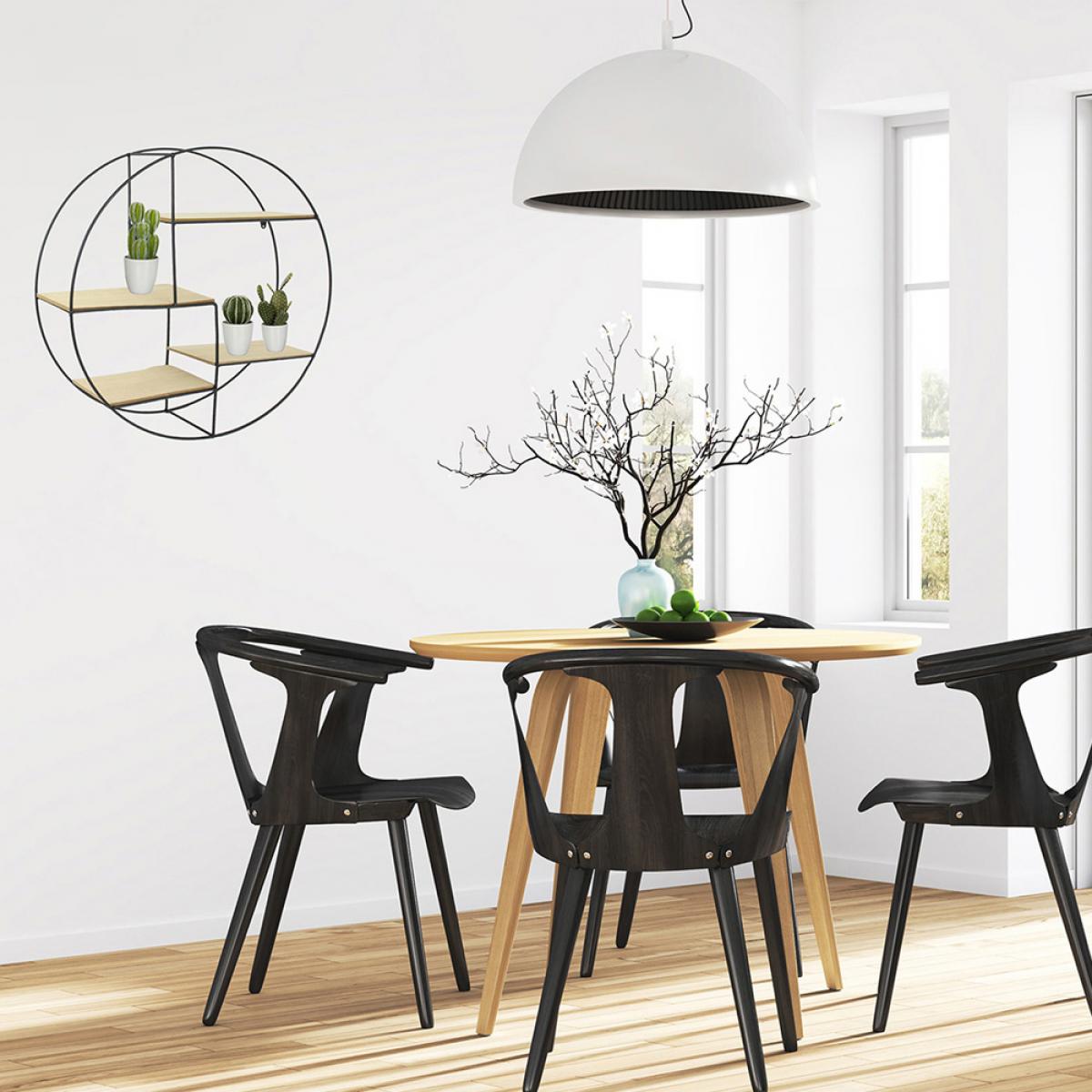 Estante redondo negro