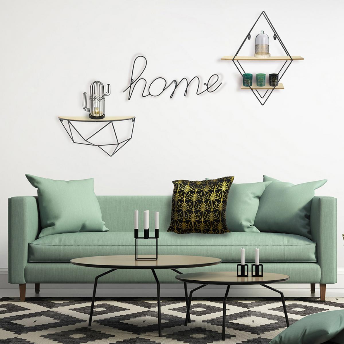 Estante rombo madera metal