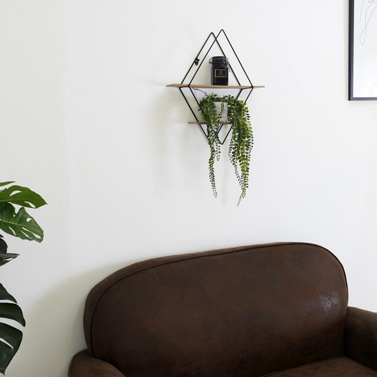 Estante rombo madera metal