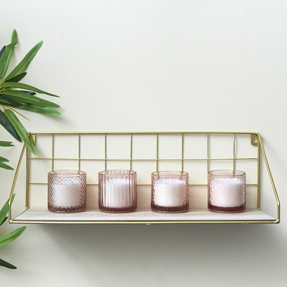 Estante 45x15 h.15,5 cm dorado