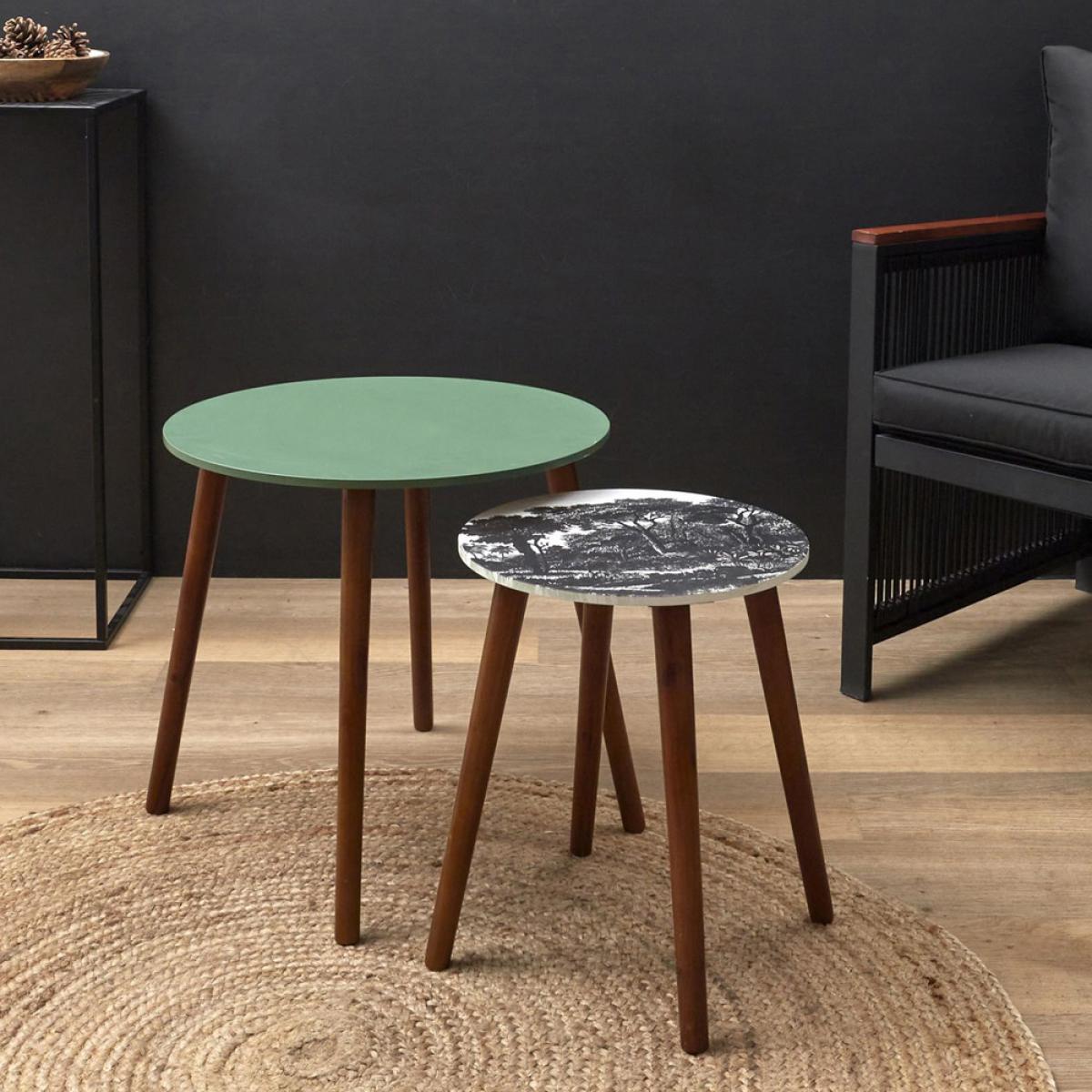 Set 2 mesas nido black forest