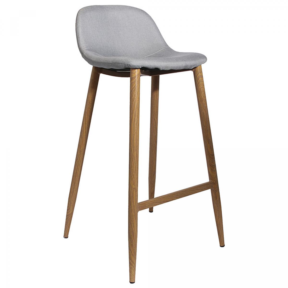 Set 4 taburetess bar tela gris