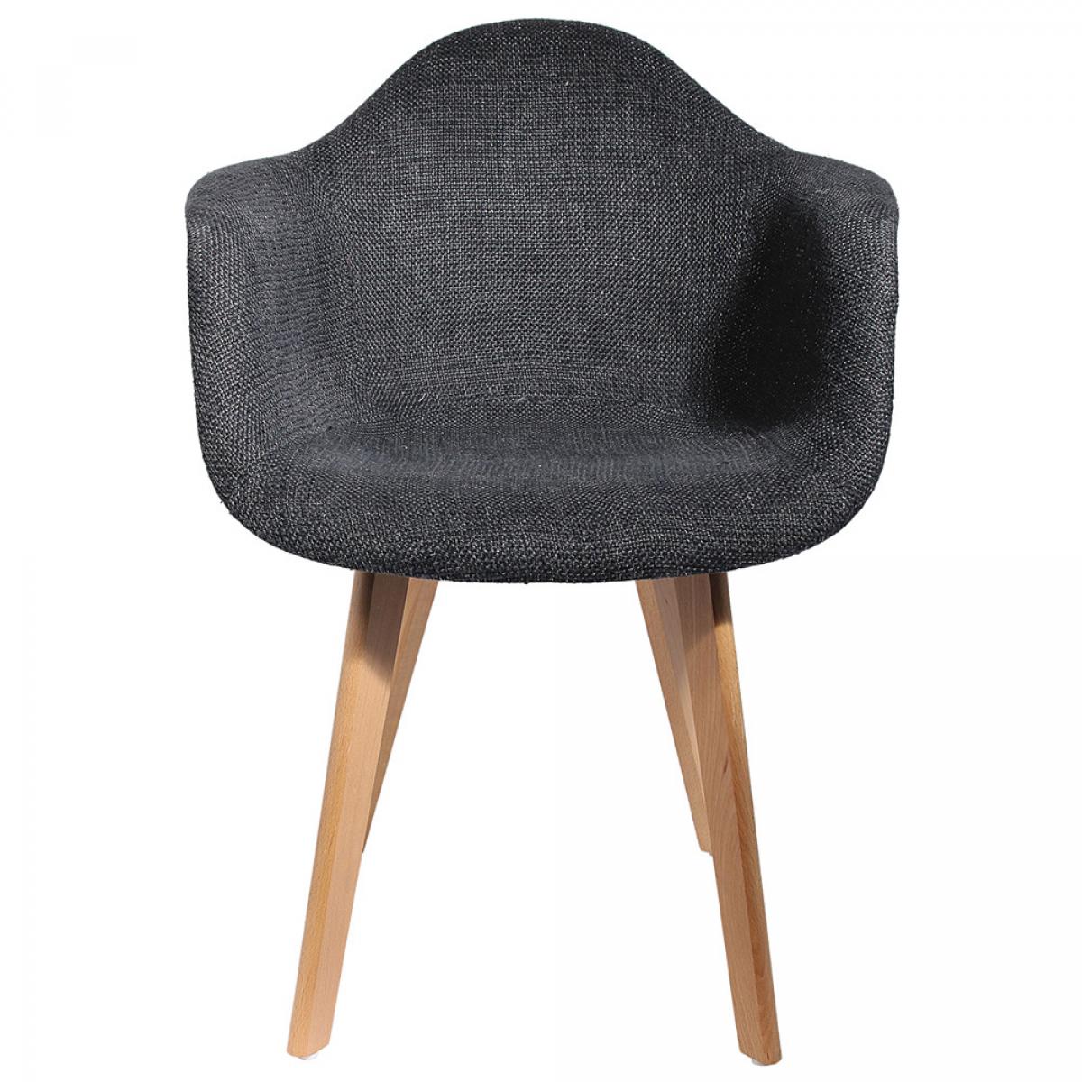 Set 2 sillas butaca tela gruesa negra