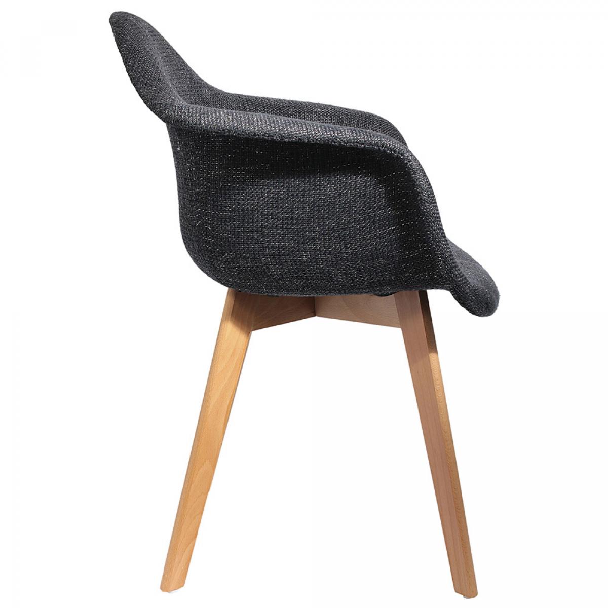 Set 2 sillas butaca tela gruesa negra