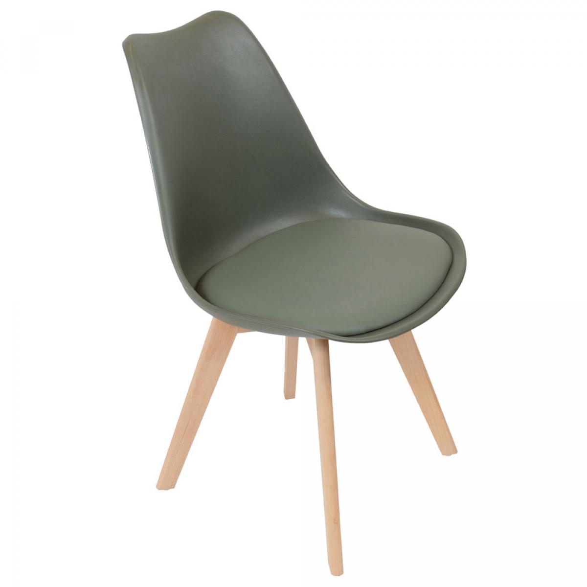 Set 4 sillas acolchada caqui.