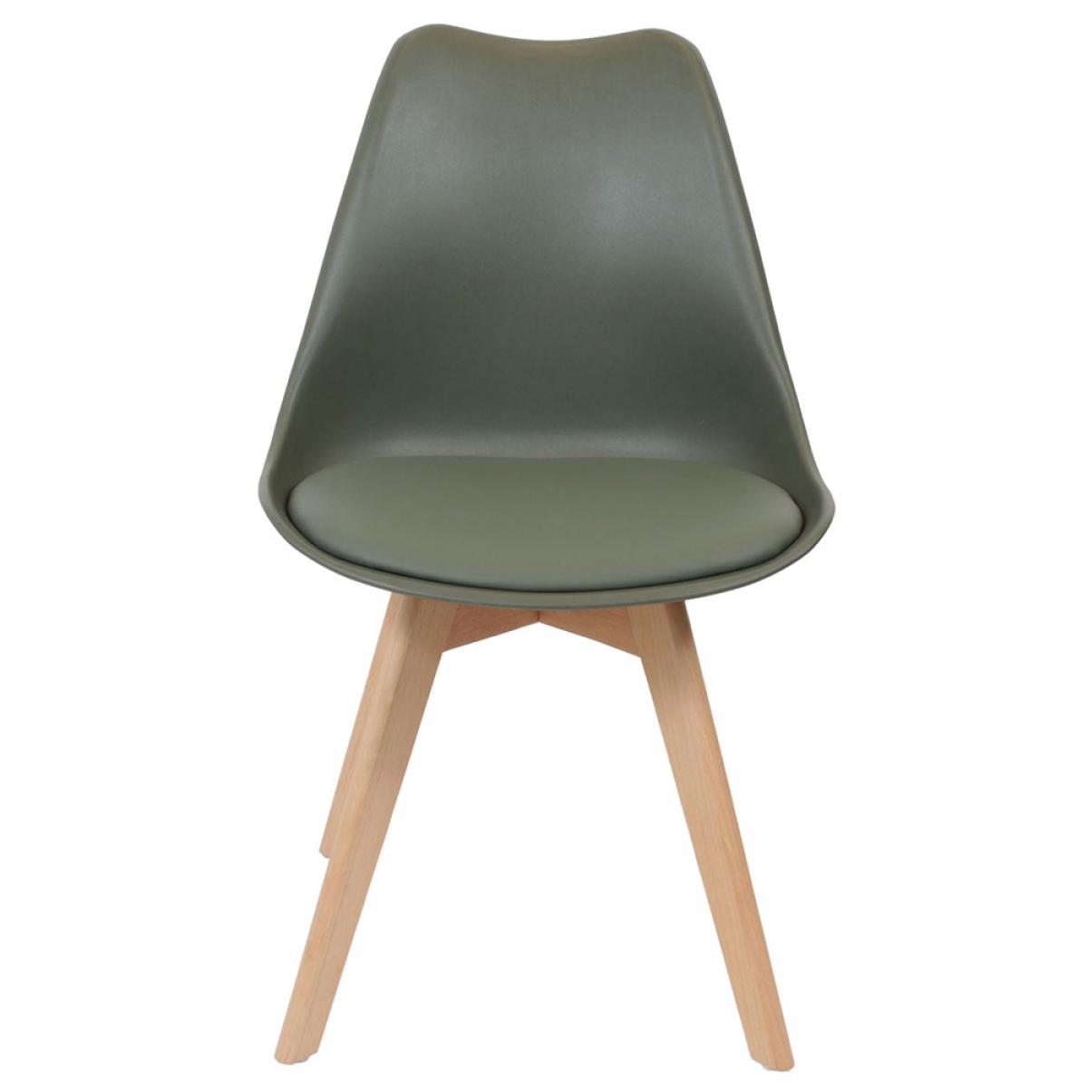 Set 4 sillas acolchada caqui.