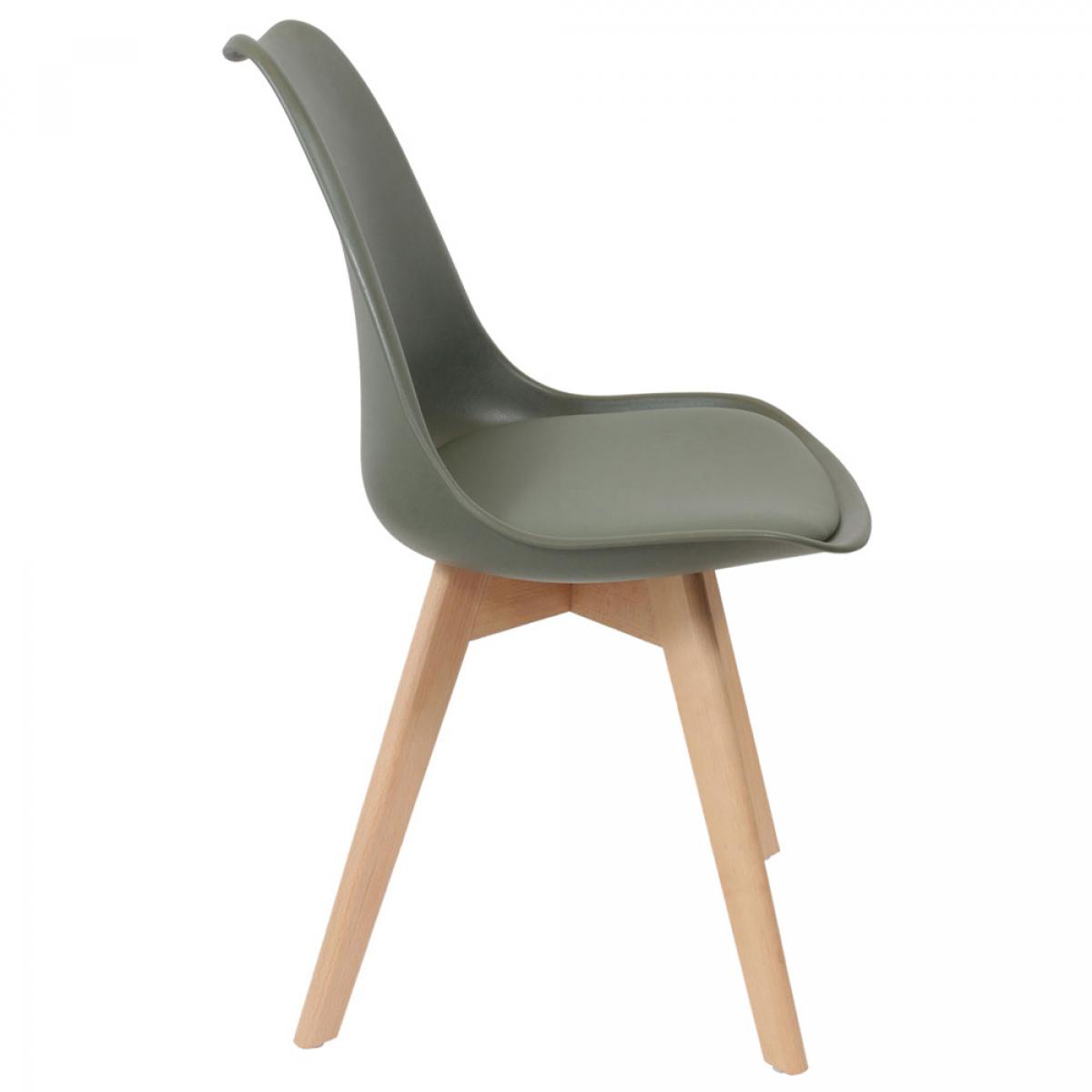 Set 4 sillas acolchada caqui.