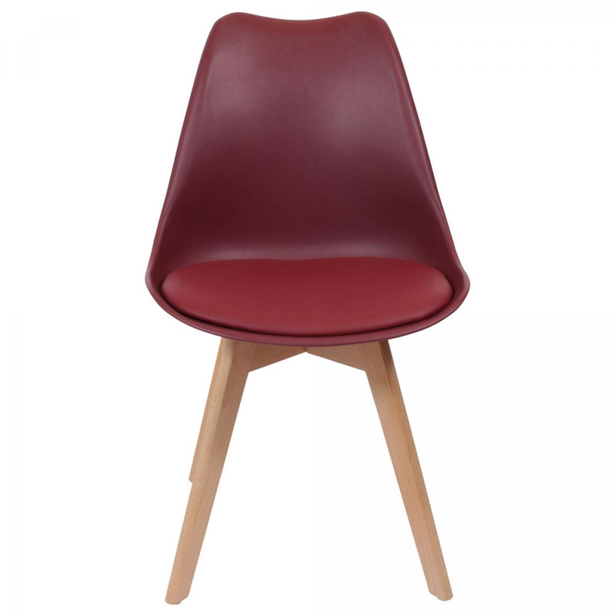 Set 2 sillas acolchada burdeos