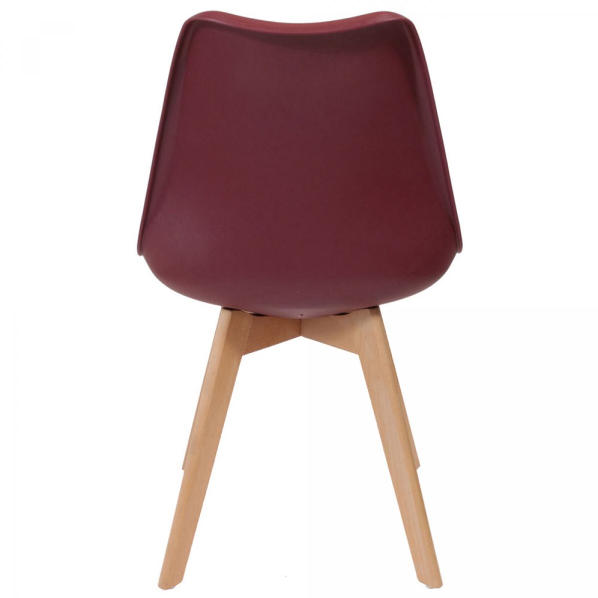 Set 2 sillas acolchada burdeos