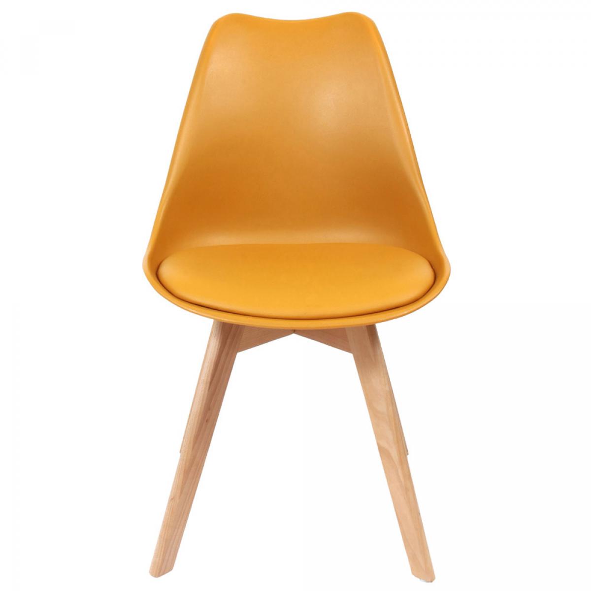 Set 4 sillas acolchada amarilla