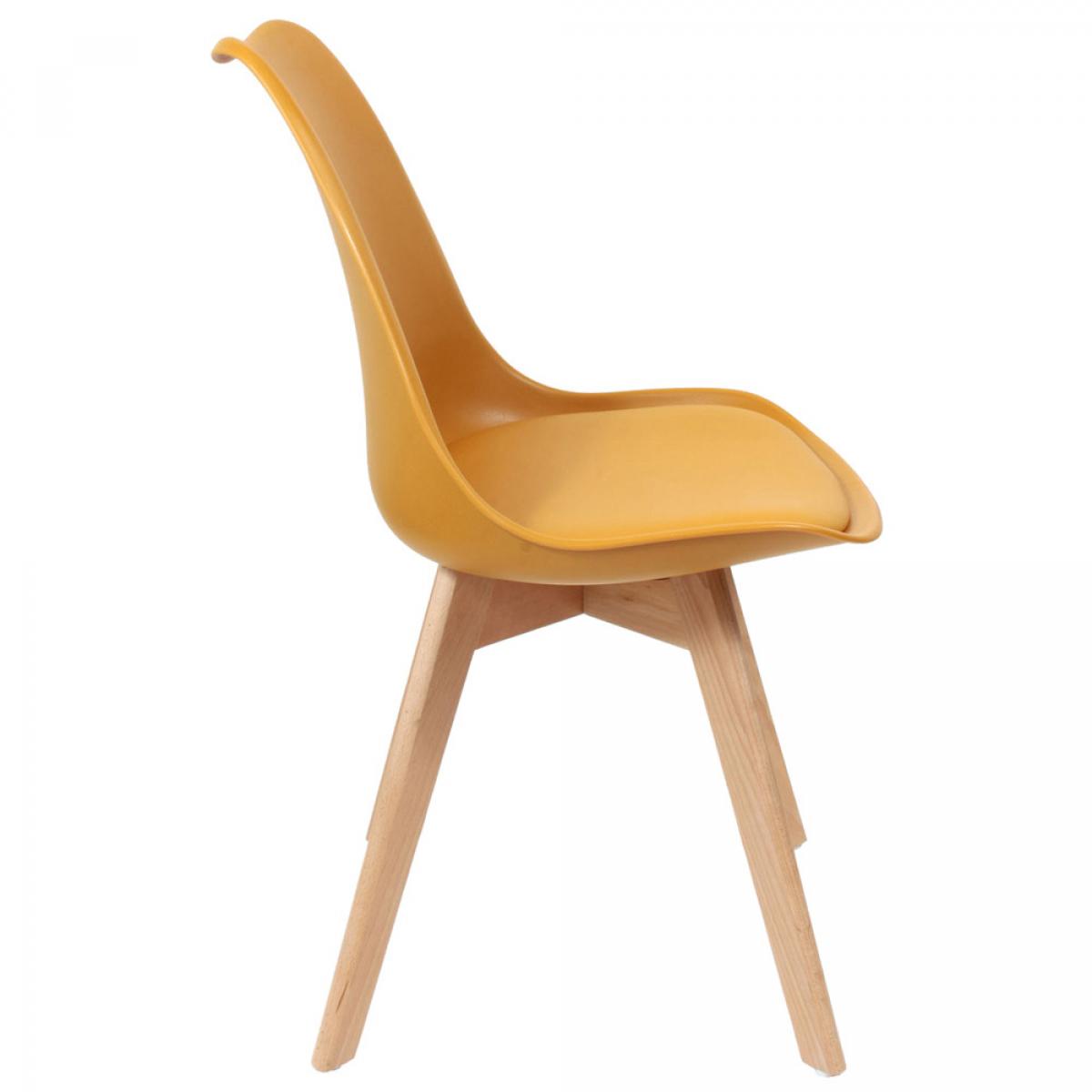 Set 4 sillas acolchada amarilla