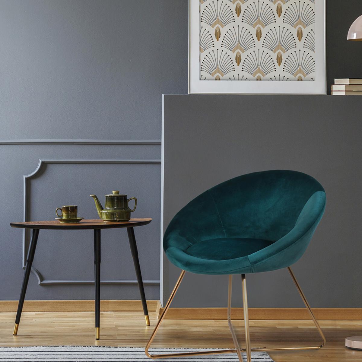 Silla butaca azul cpatas metal