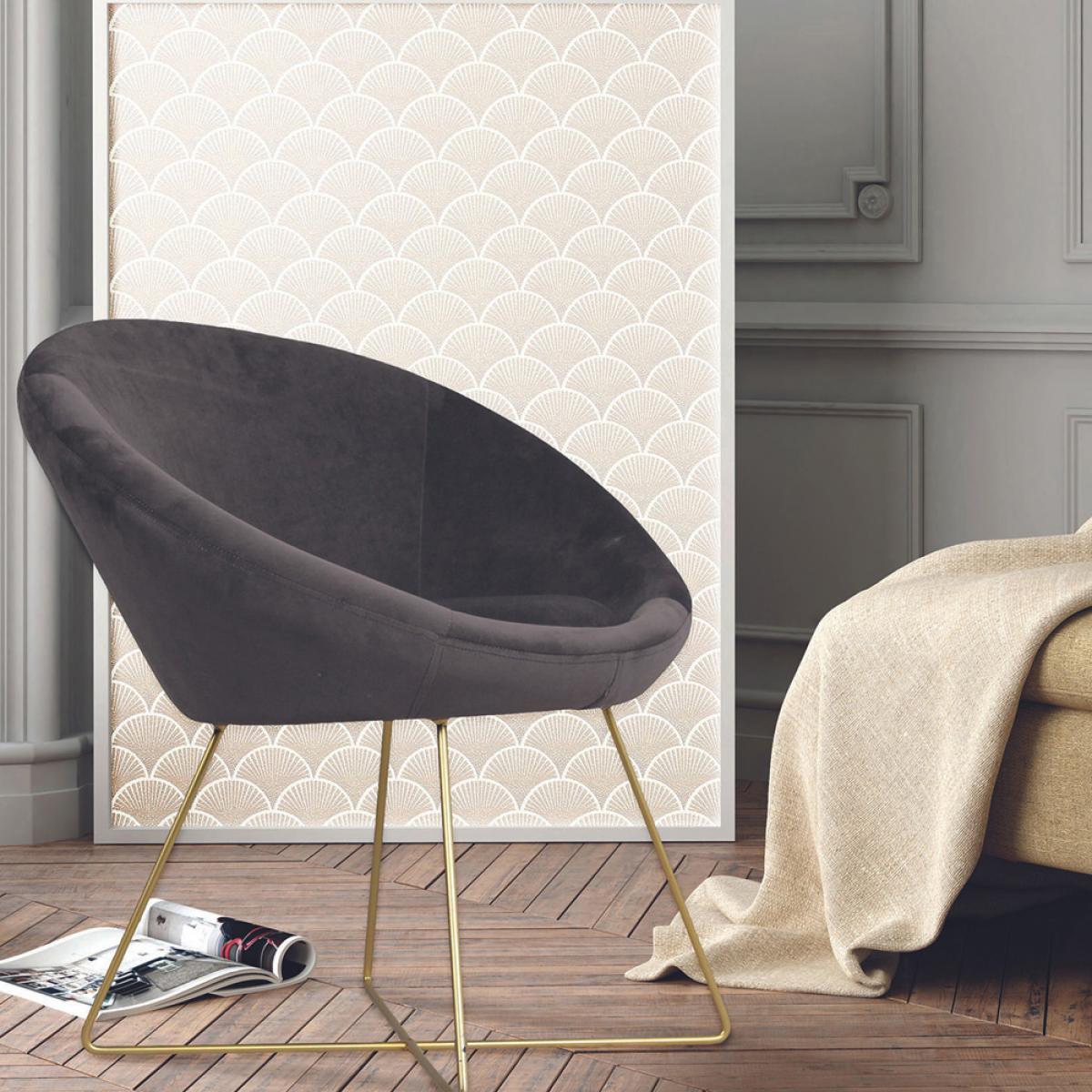 Silla butaca gris cpatas metal