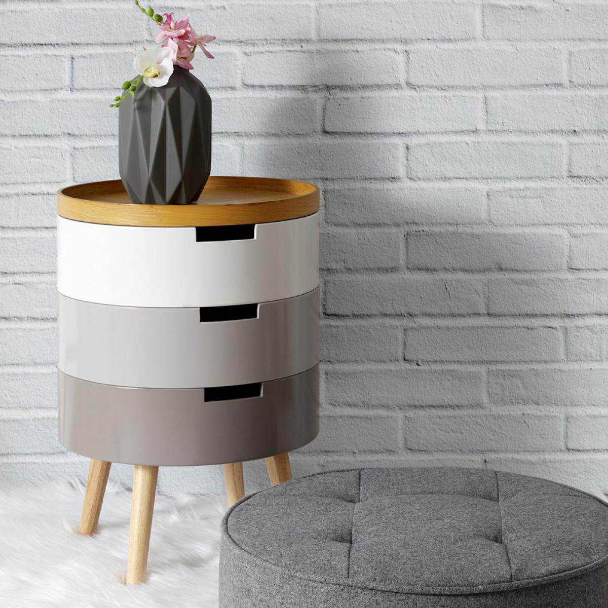 Mesa auxiliar c3 alturas gris