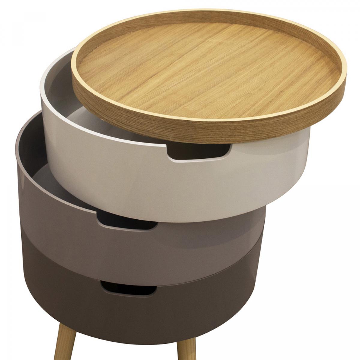 Mesa auxiliar c3 alturas gris