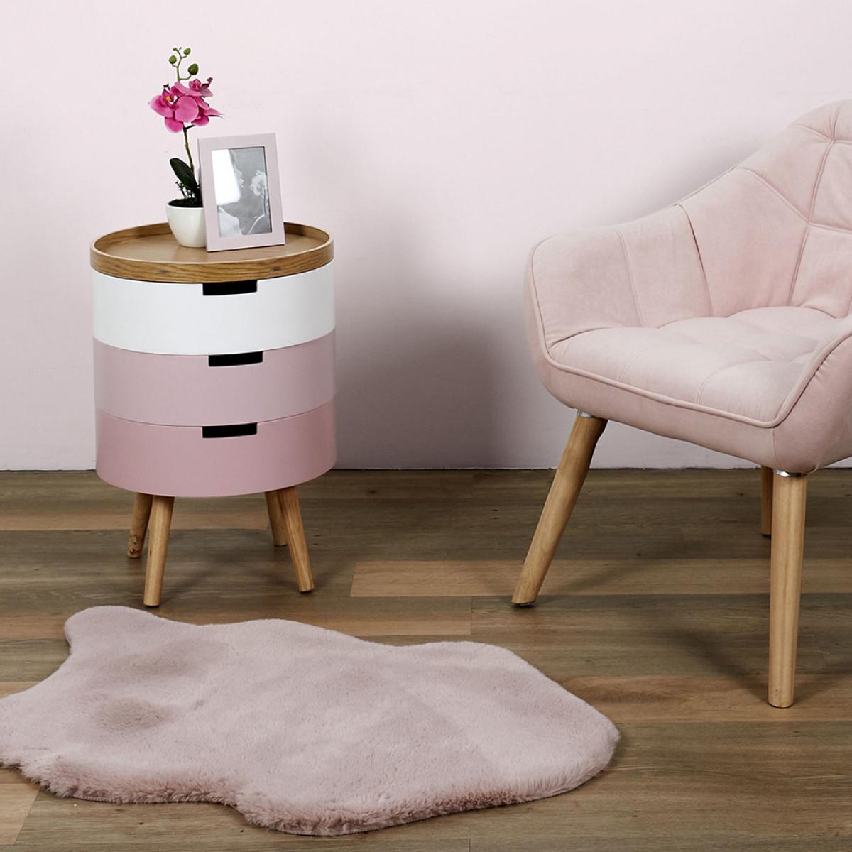 Mesa auxiliar c3 alturas rosa